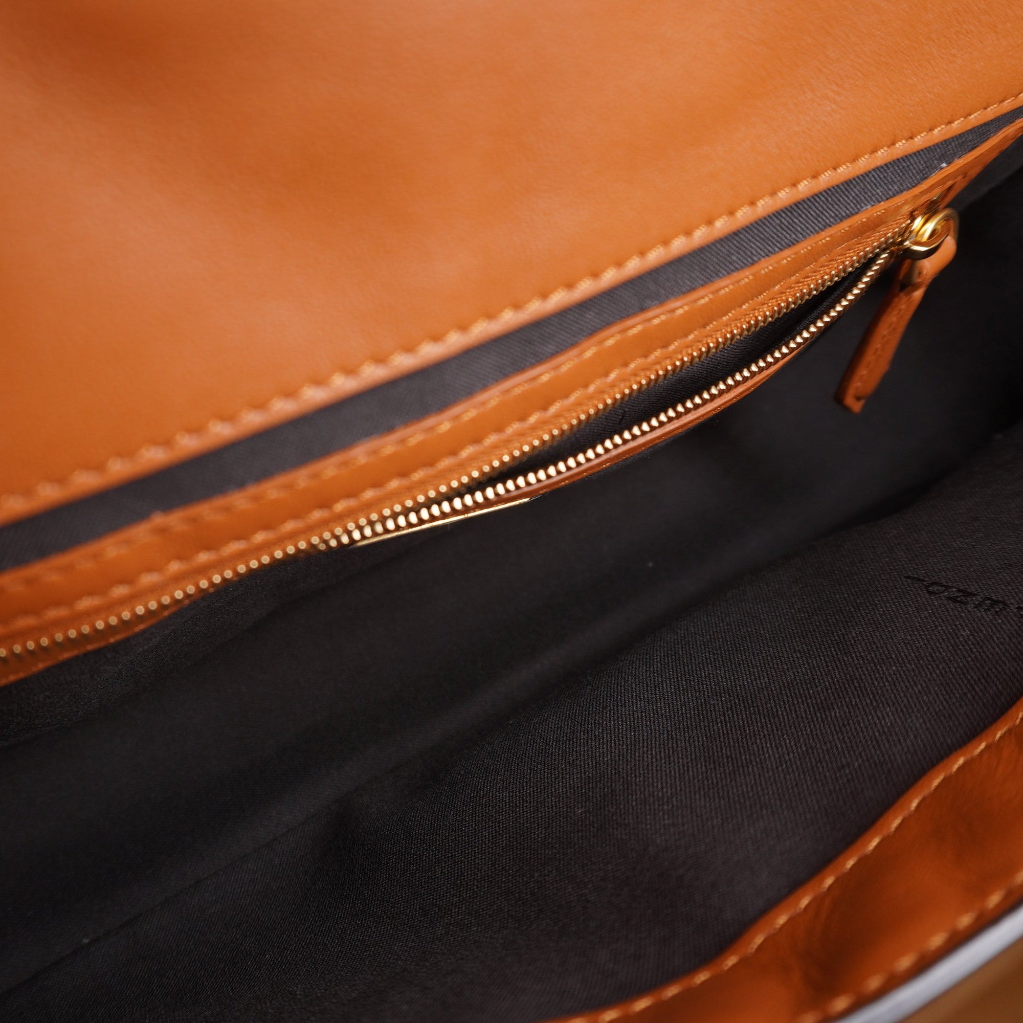 PRE-OWNED FF Baguette Brown Calfskin Shoulder Bag