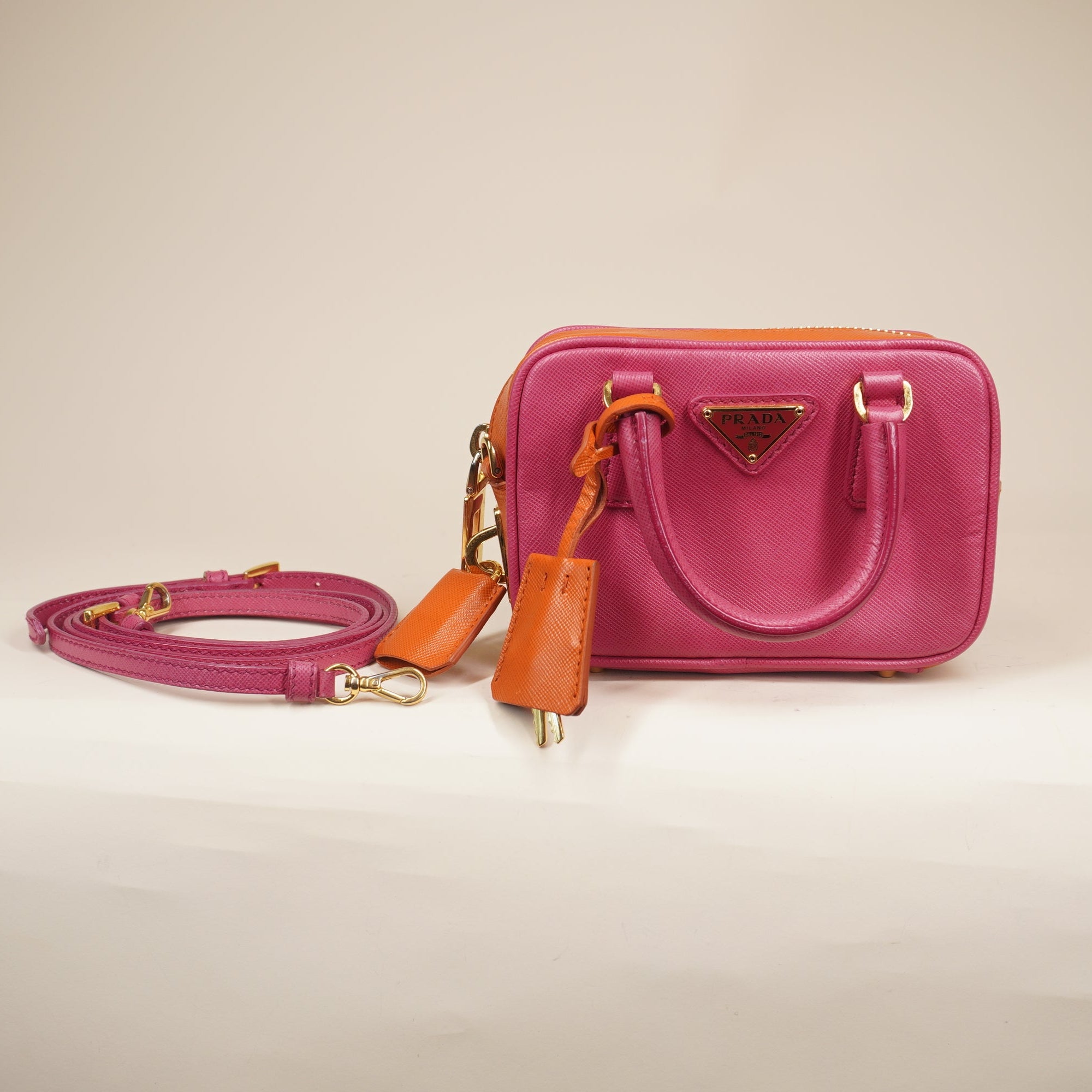 PRE-OWNED Saffiano Lux Mini Crossbody Bag Tamaris