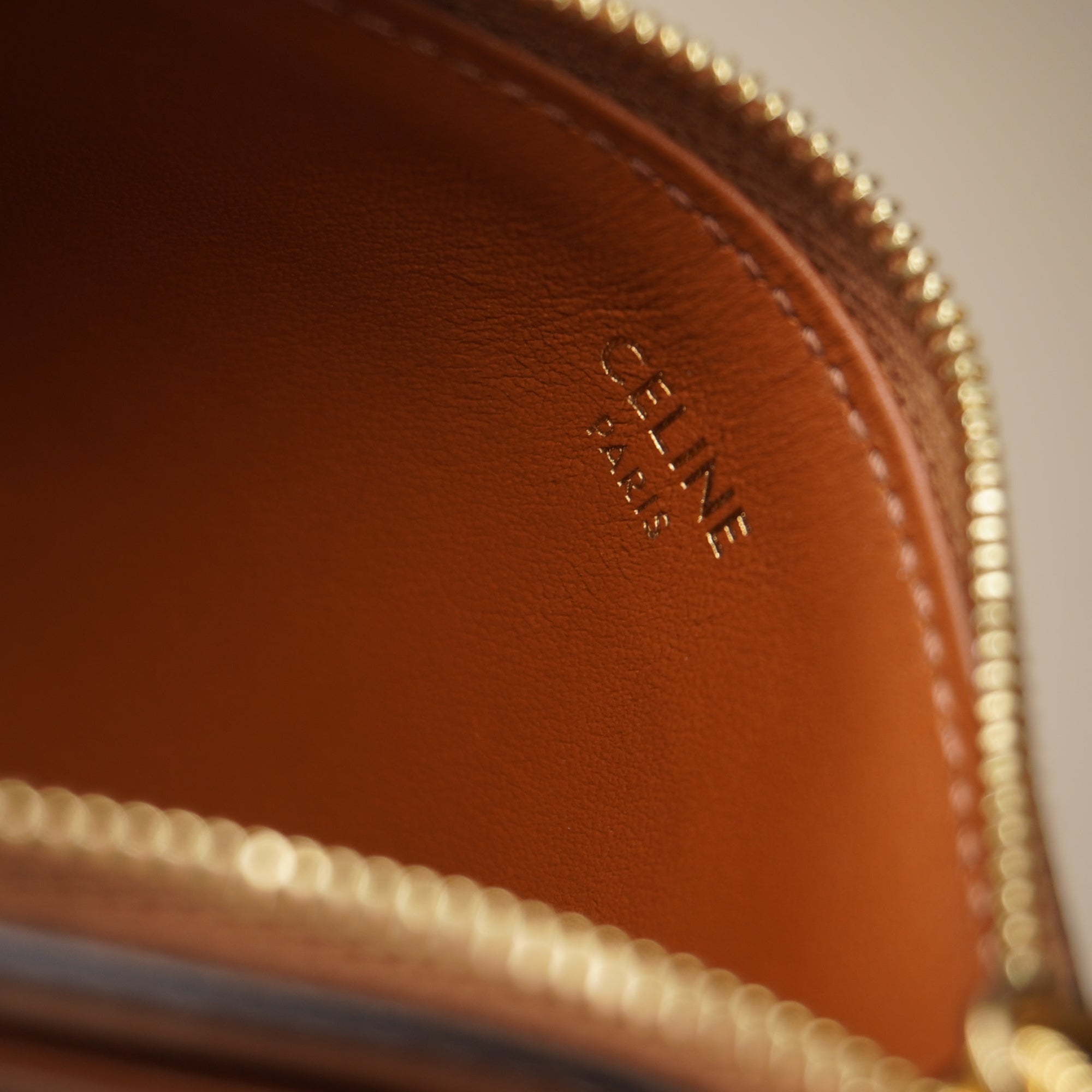 PRE-OWNED Triomphe Celine Print Brown Card Holder