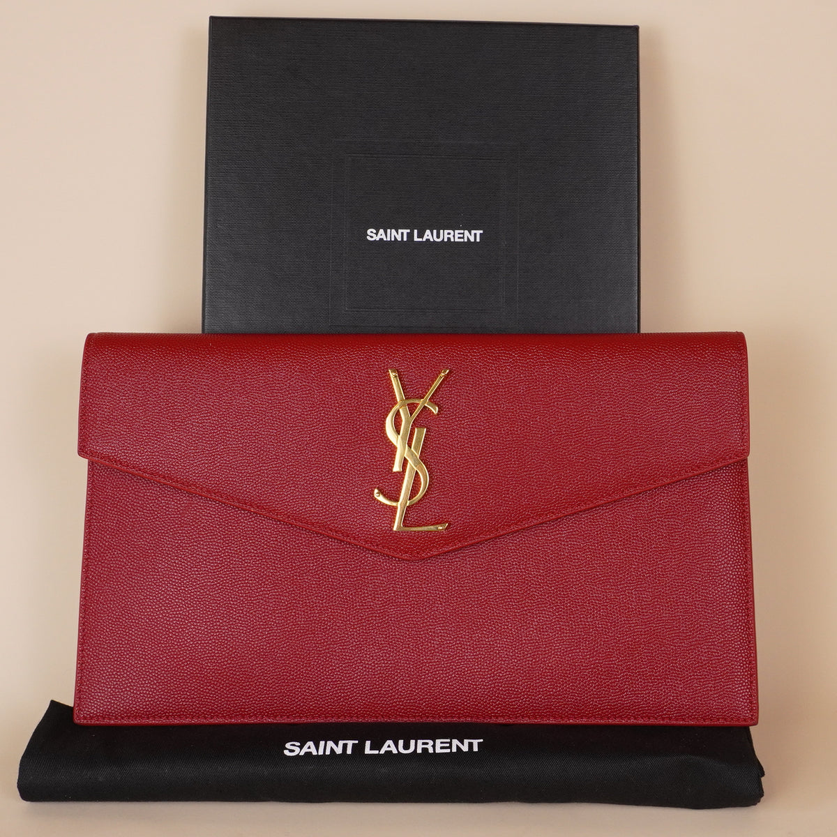 PRE-OWNED Grain de Poudre Leather Uptown Pouch