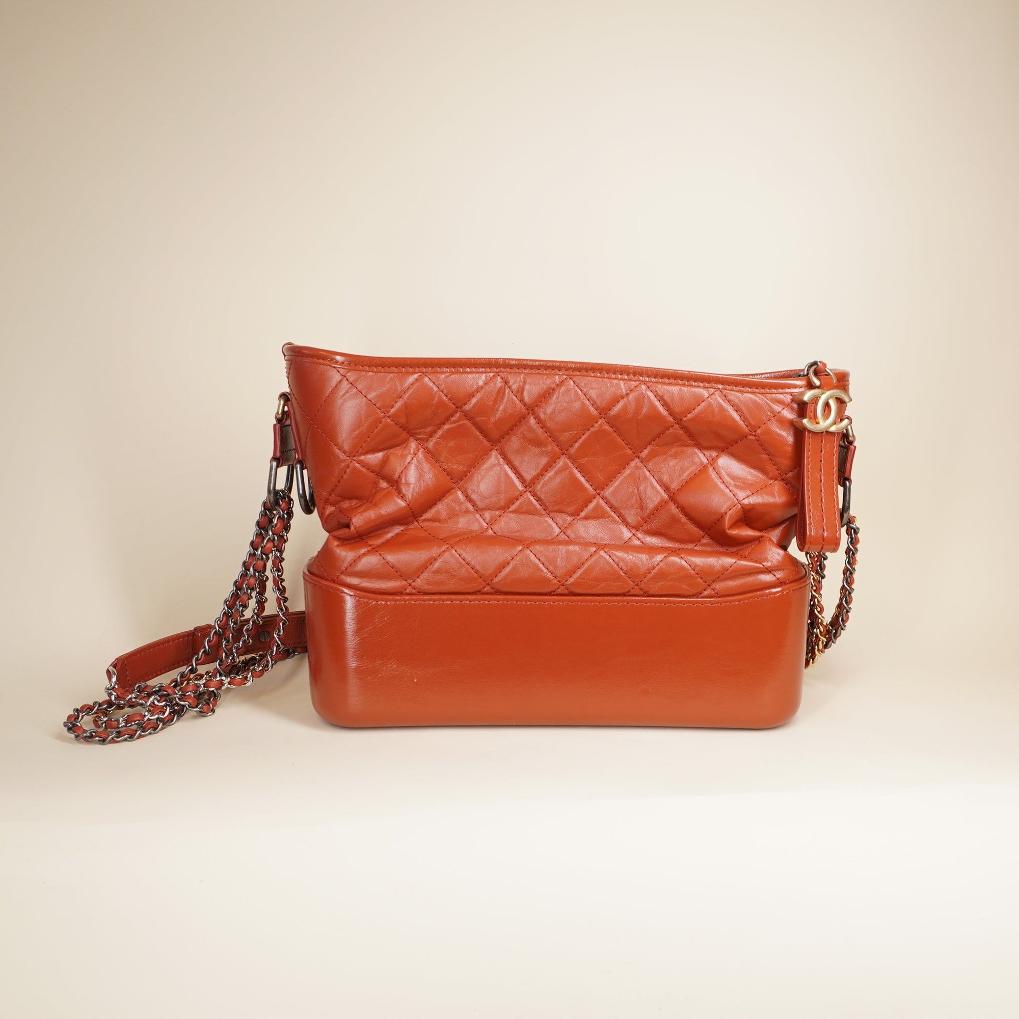 PRE-OWNED CC Red Gabrielle Hobo Shoulder Bag