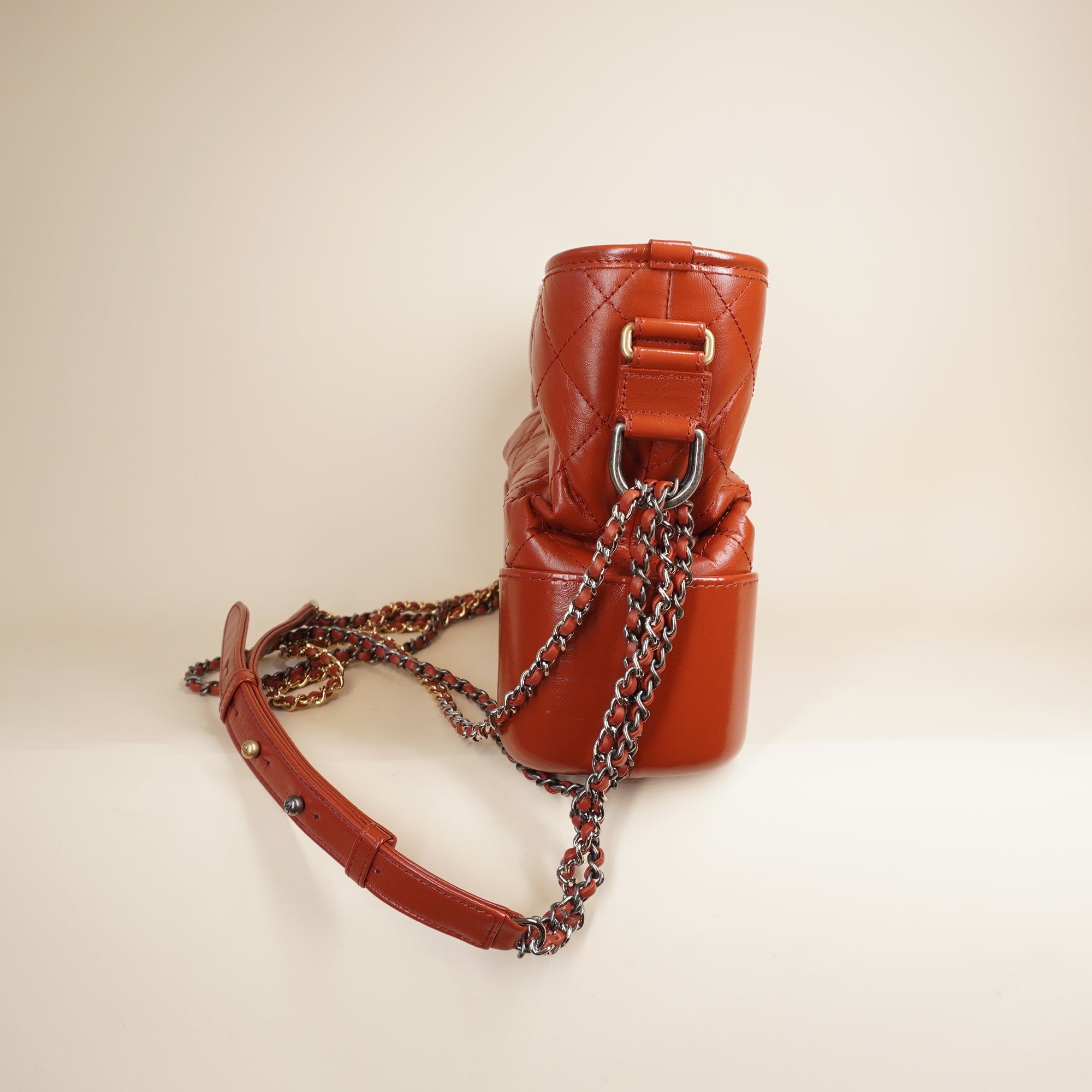 PRE-OWNED CC Red Gabrielle Hobo Shoulder Bag