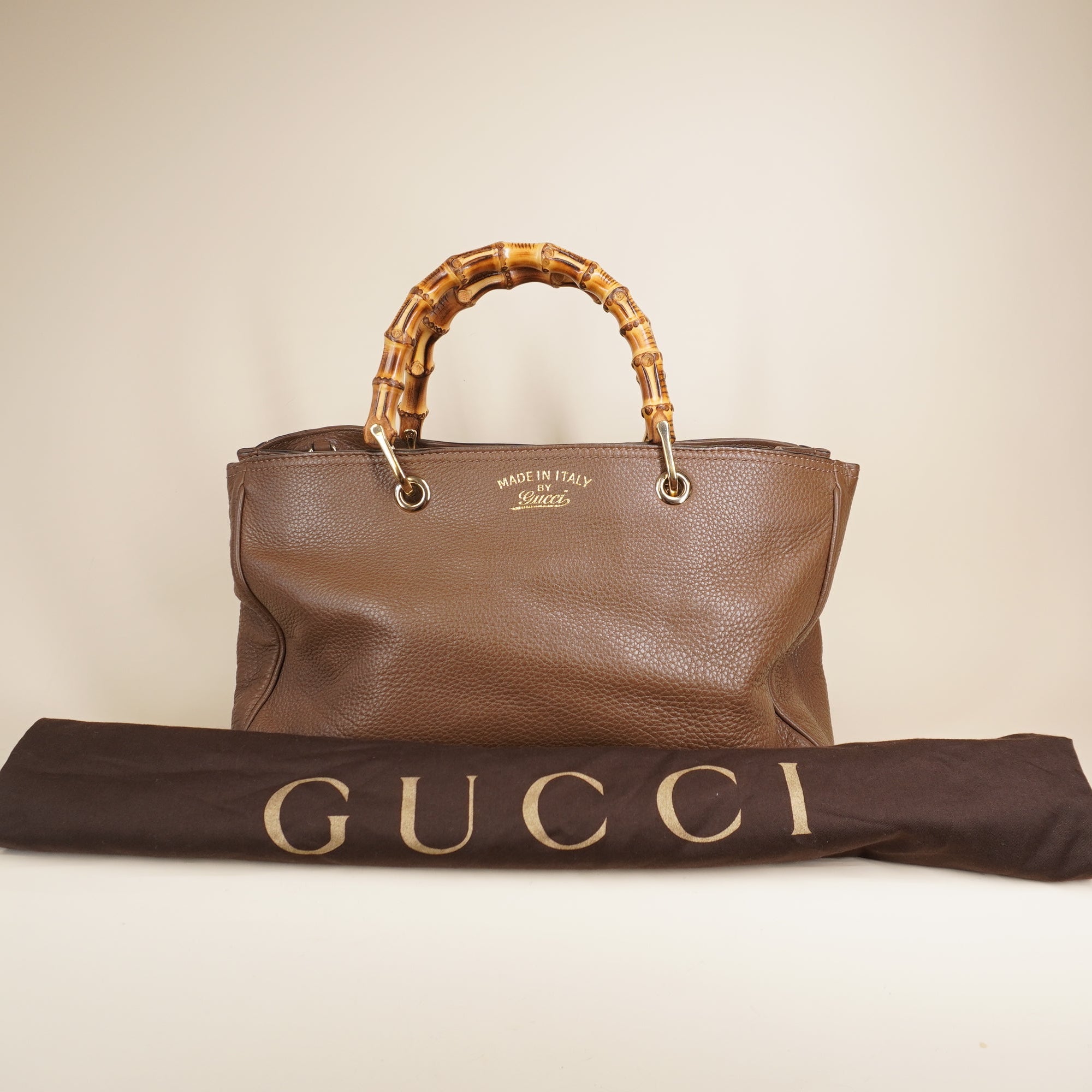 Bamboo Medium Shopper Brown Leather Shouder Bag