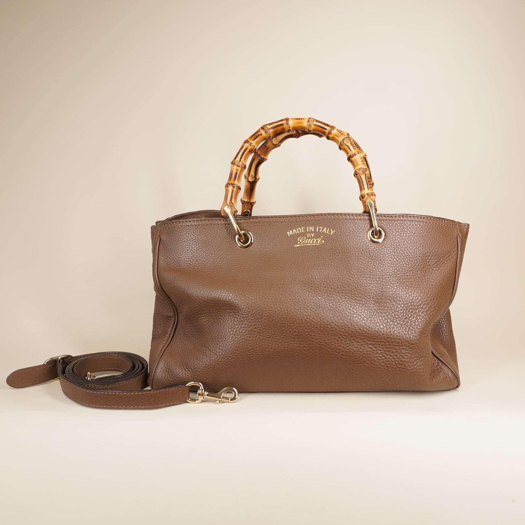 Bamboo Medium Shopper Brown Leather Shouder Bag