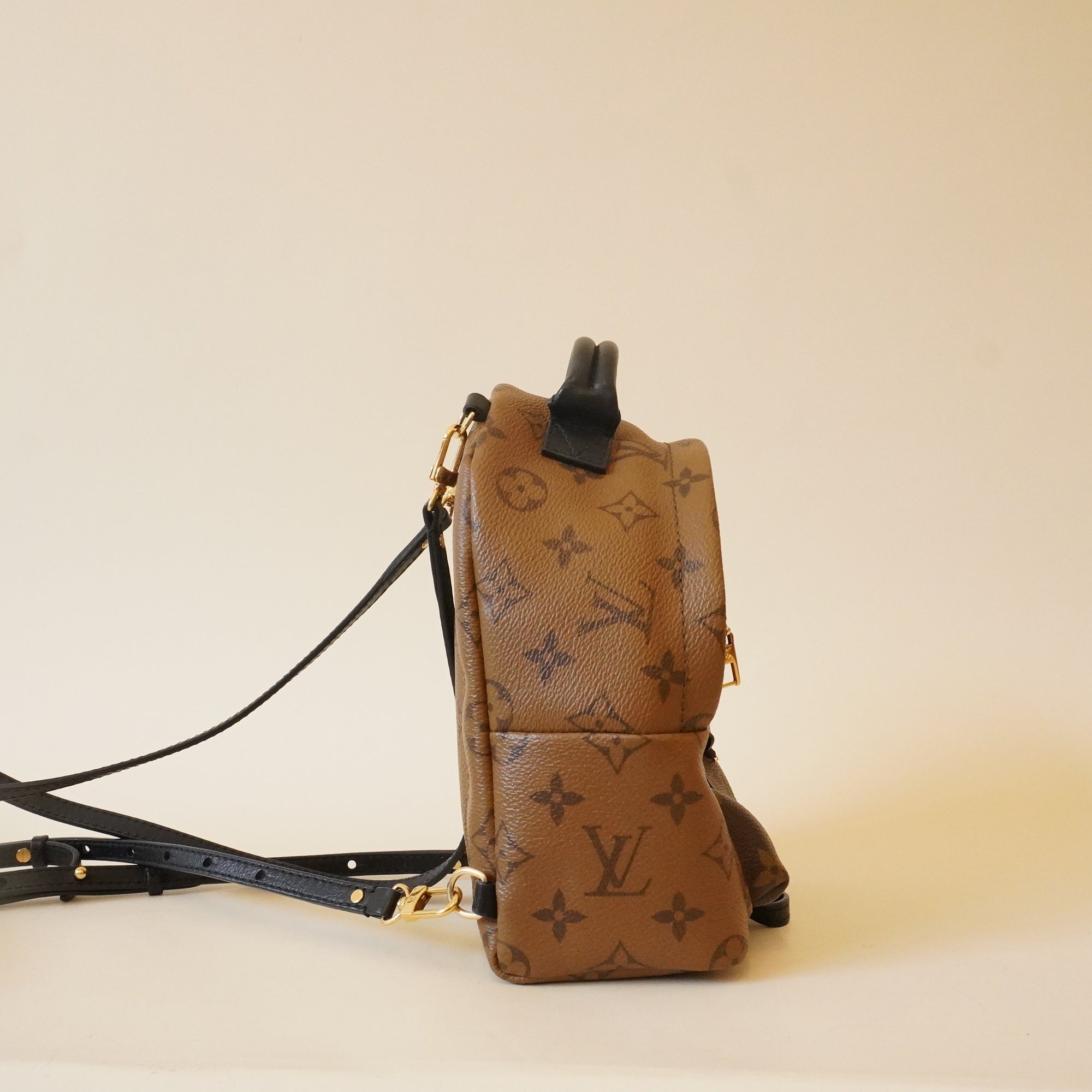 PRE-OWNED LV Monogram Canvas Reverse Mini Palm Spring Backpack