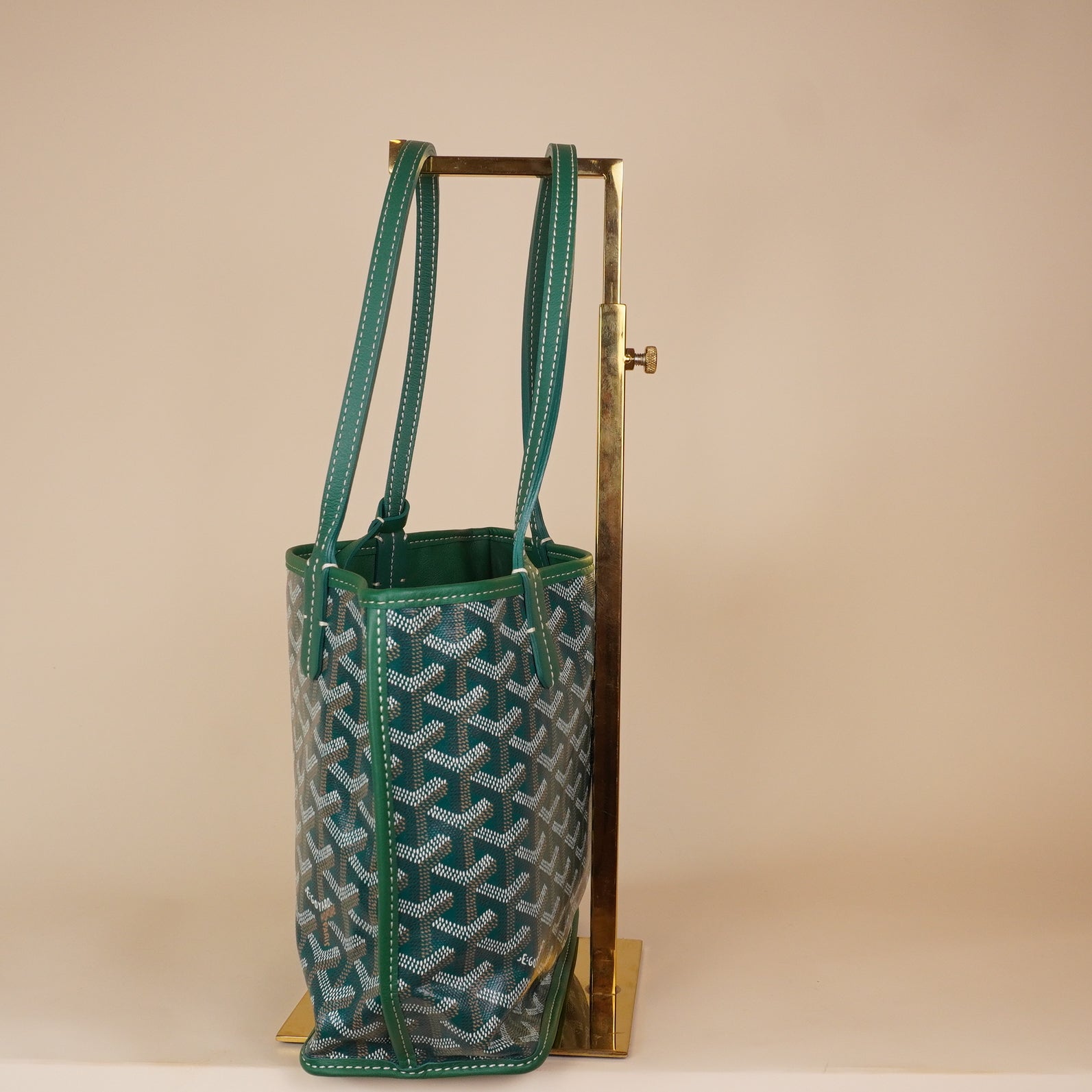 PRE-OWNED Goyardine Reversible Mini Anjou Green