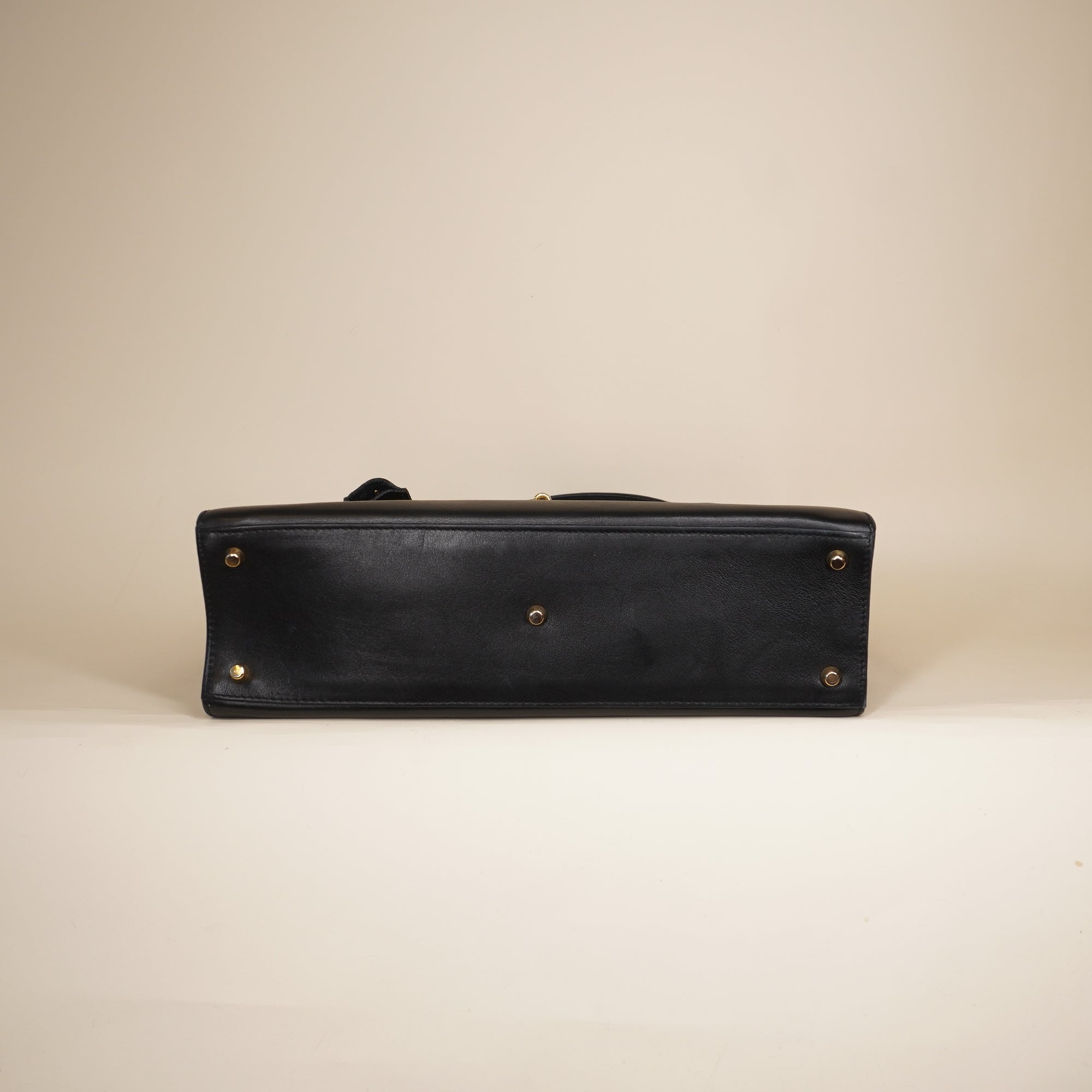 PRE-OWNED  Vintage Black Leather Medusa Handbag