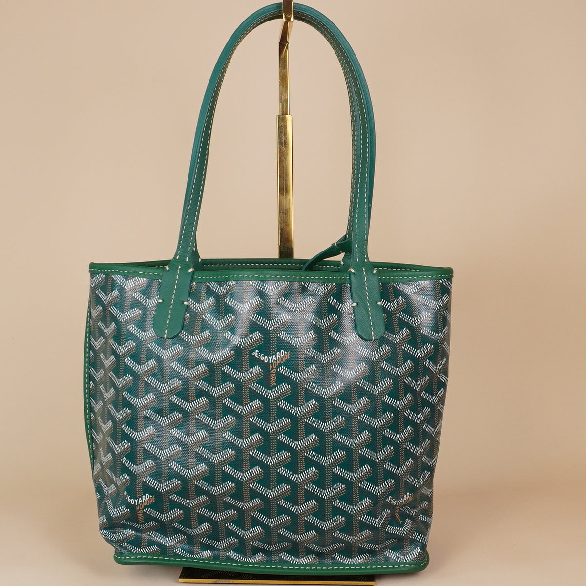 PRE-OWNED Goyardine Reversible Mini Anjou Green