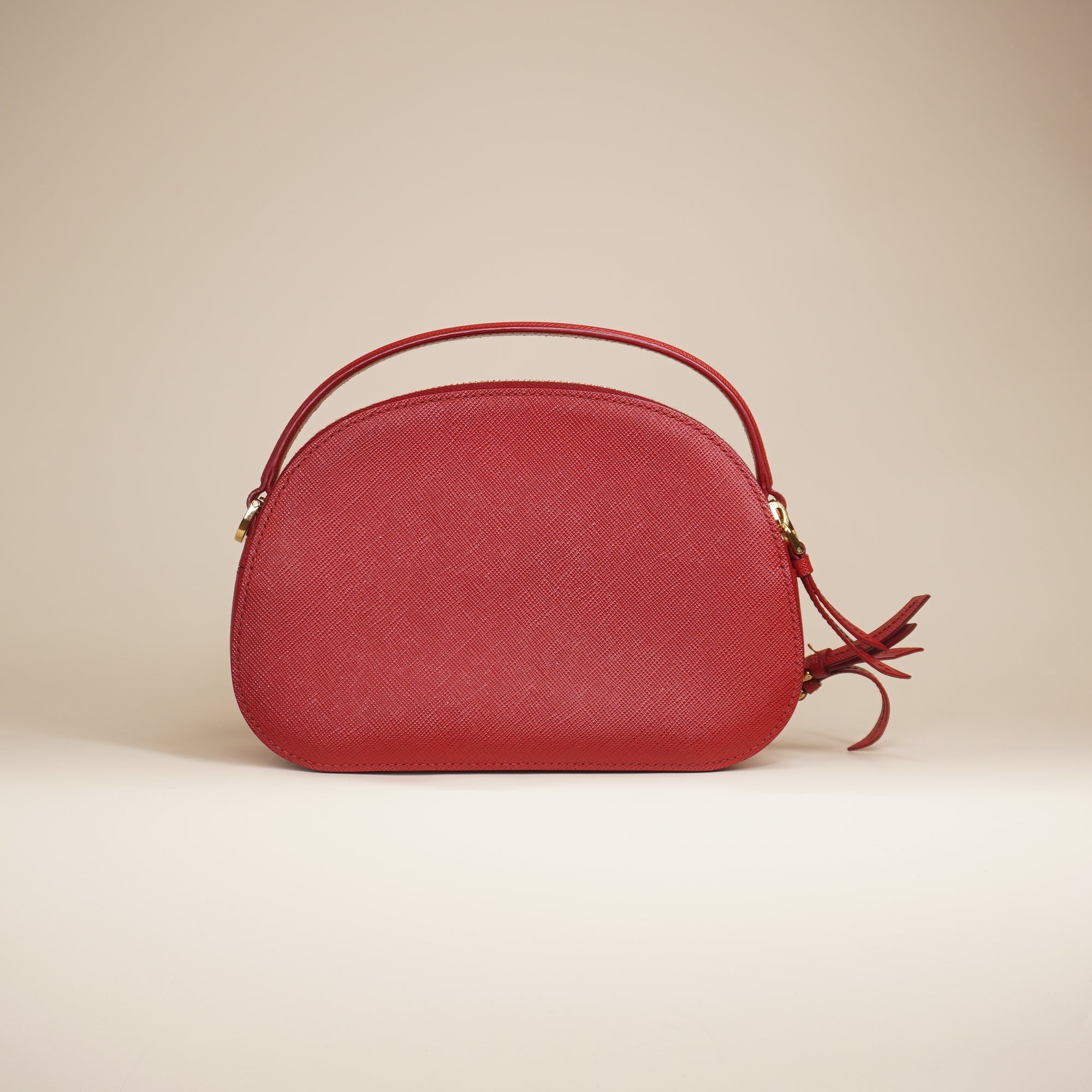 PRE-OWNED Saffiano Lux Heart & Flower Odette Crossbody Bag Red