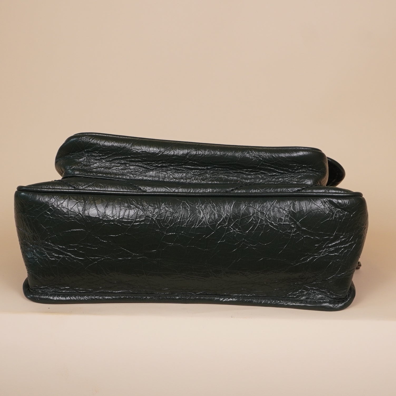 PRE-OWNED Algae Matelassé Crinkled Calfskin Medium Niki Bag