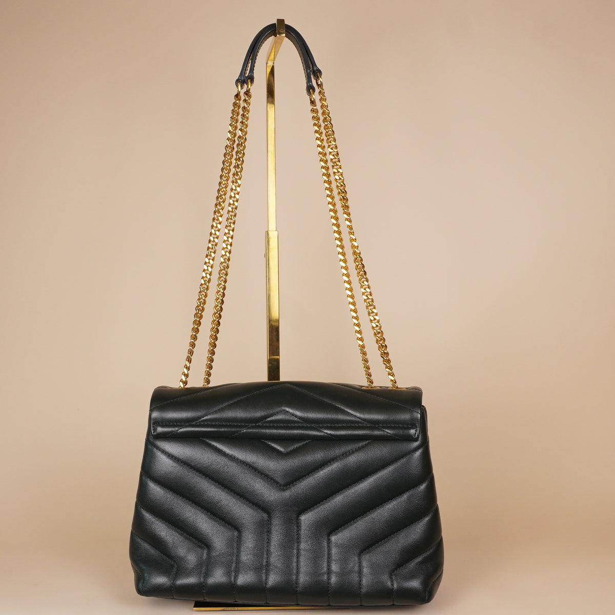 PRE-OWNED Paris Green Leather Medium Loulou Bag