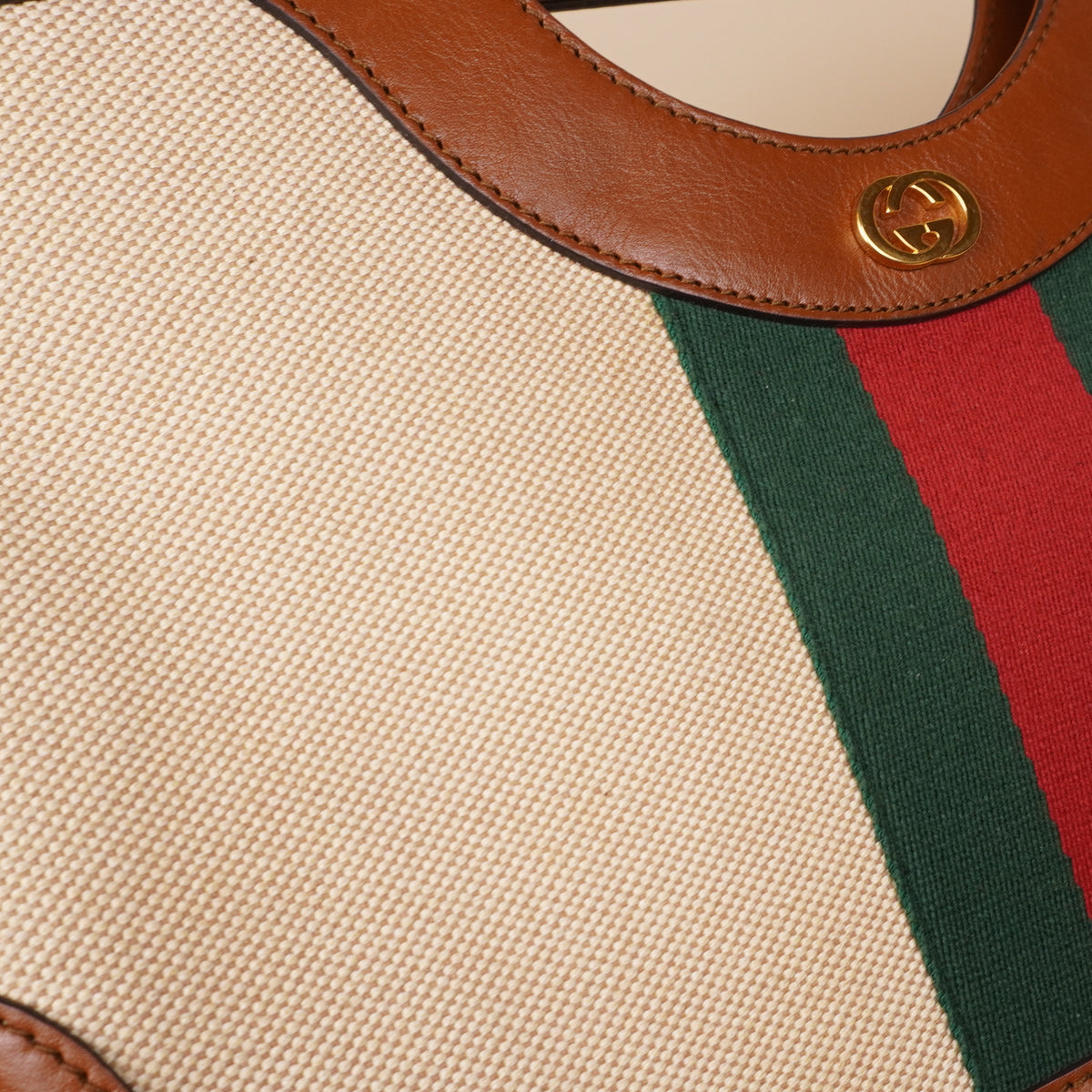 PRE-OWNED GG Canvas Large Vintage Shoulder Bag Brown