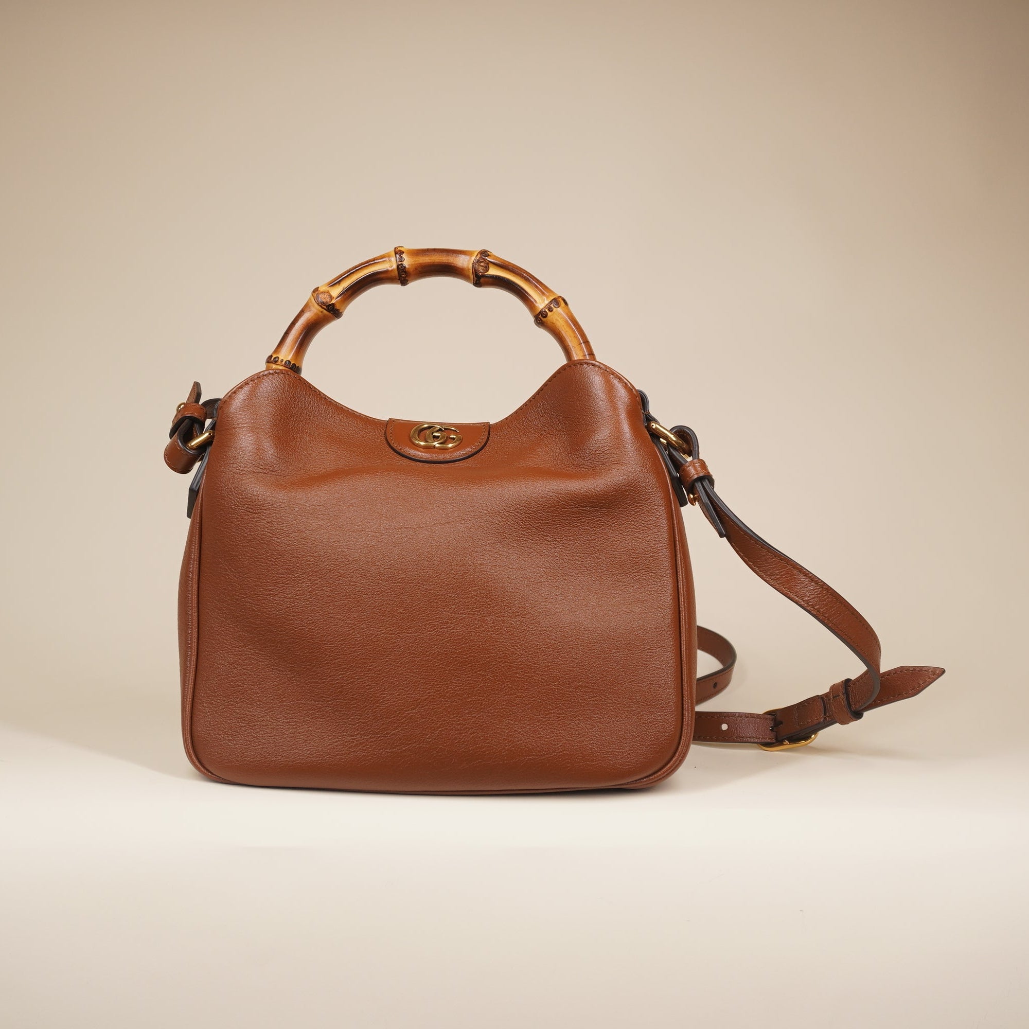 PRE-OWNED  Diana Small Brown Calfskin Shoulder Bag
