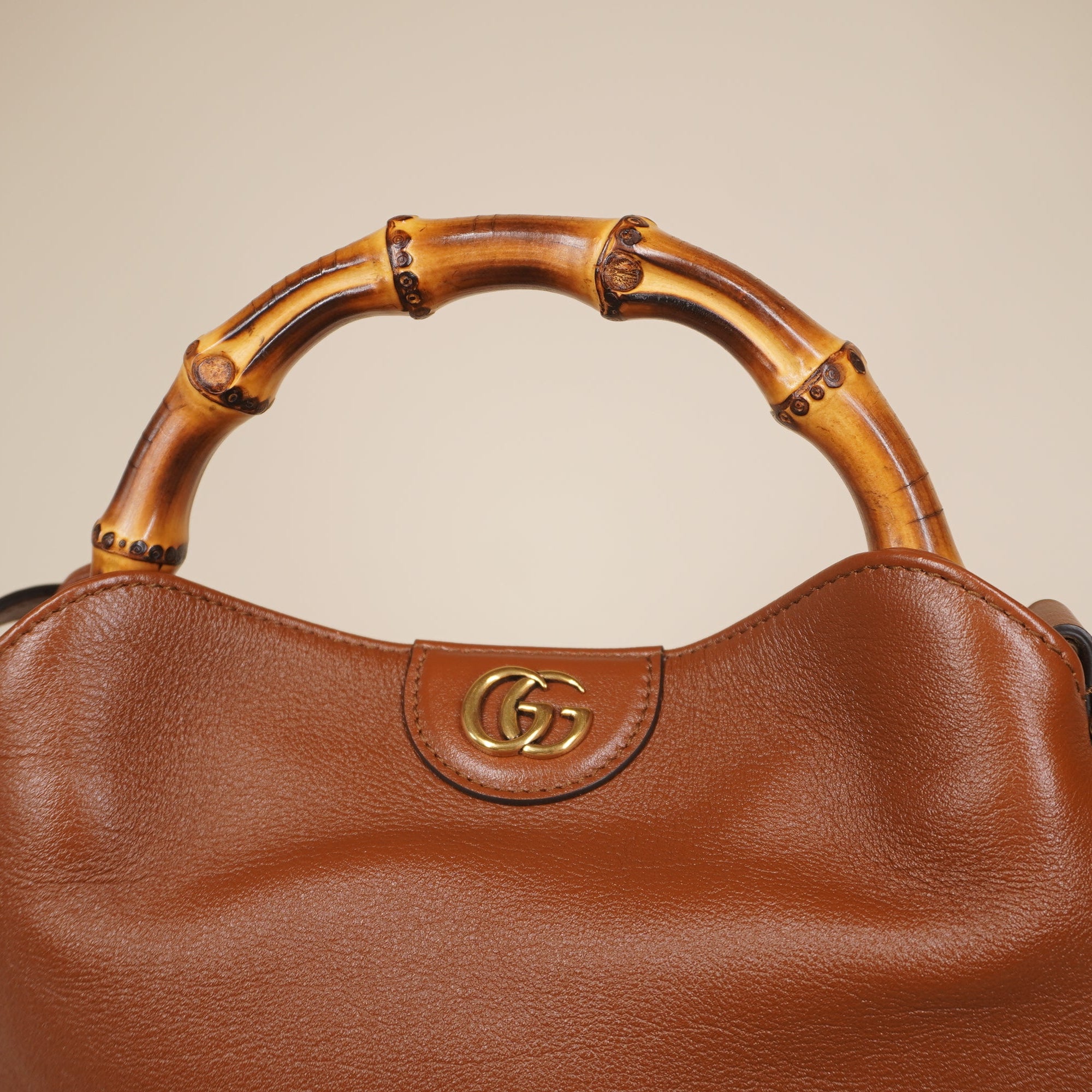 PRE-OWNED  Diana Small Brown Calfskin Shoulder Bag