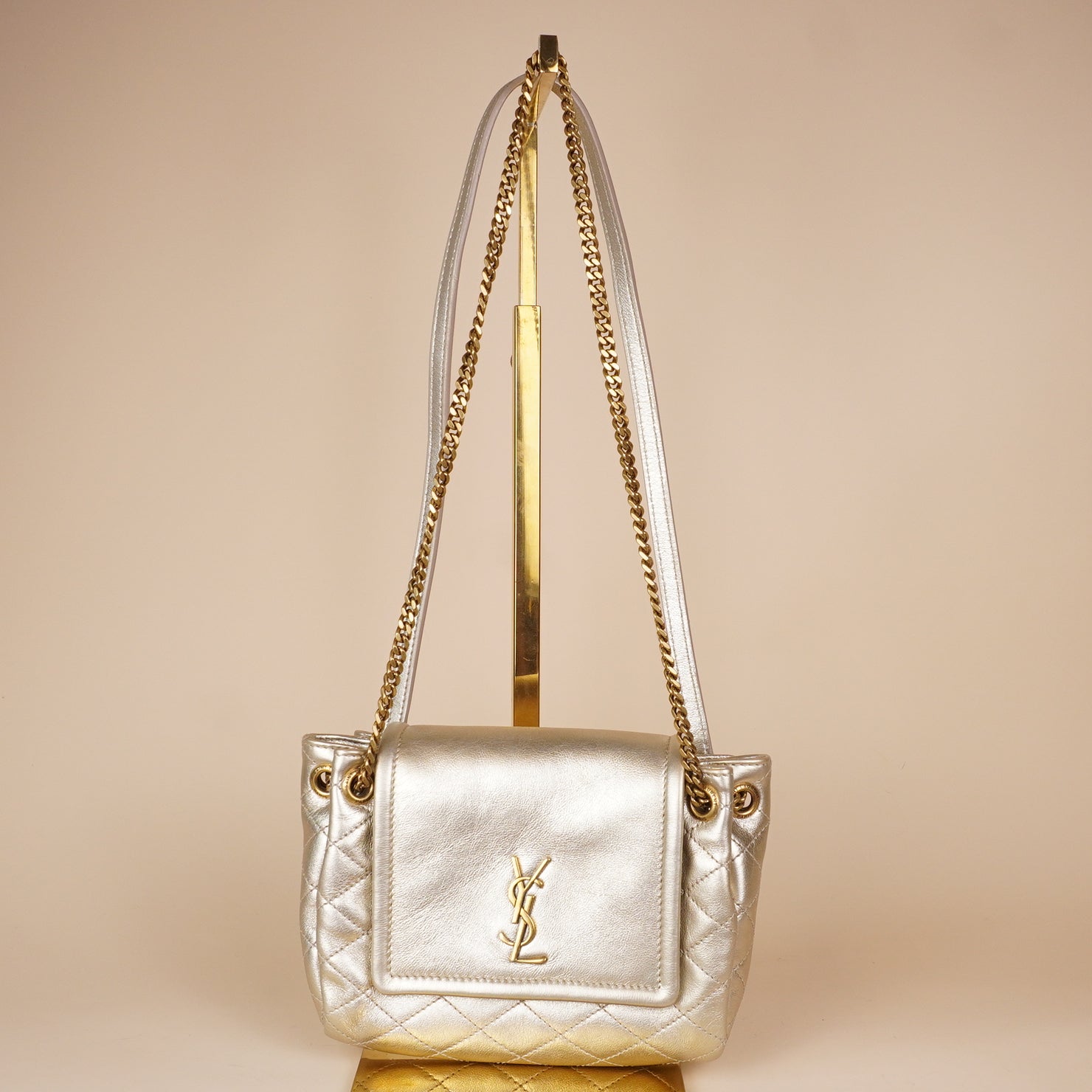 PRE-OWNED Nolita Gold Leather Mini Shoulder Bag