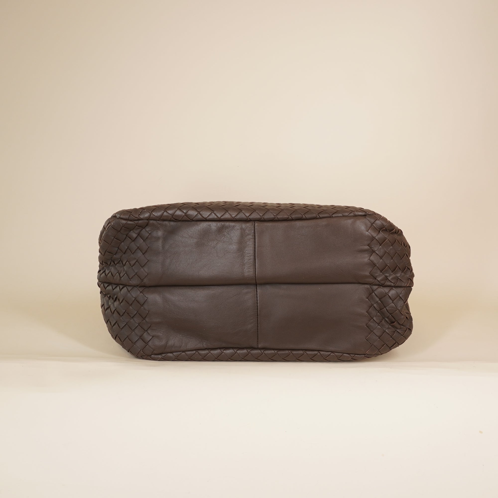 PRE-OWNED Grey Intrecciato Campana Hobo Shoulder Bag