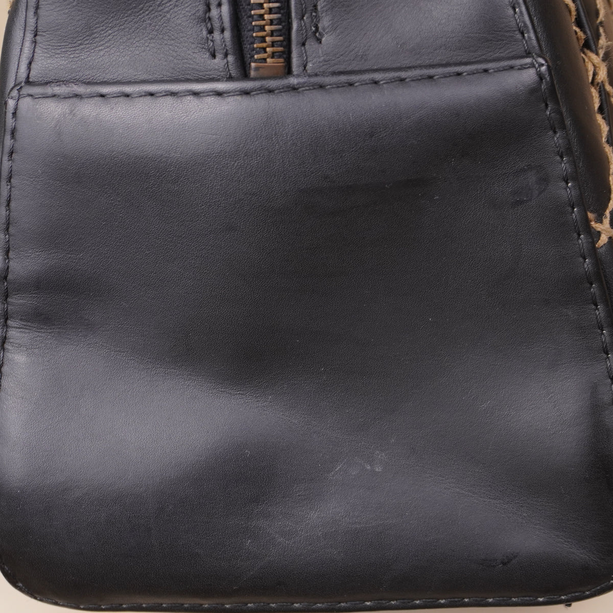 PRE-OWNED CC Surpique Black Bowler Bag