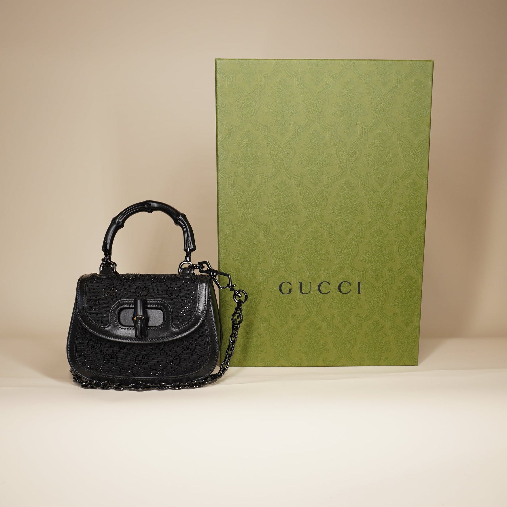 PRE-OWNED GG Bamboo 1947 Crystal Mini Shoulder Bag