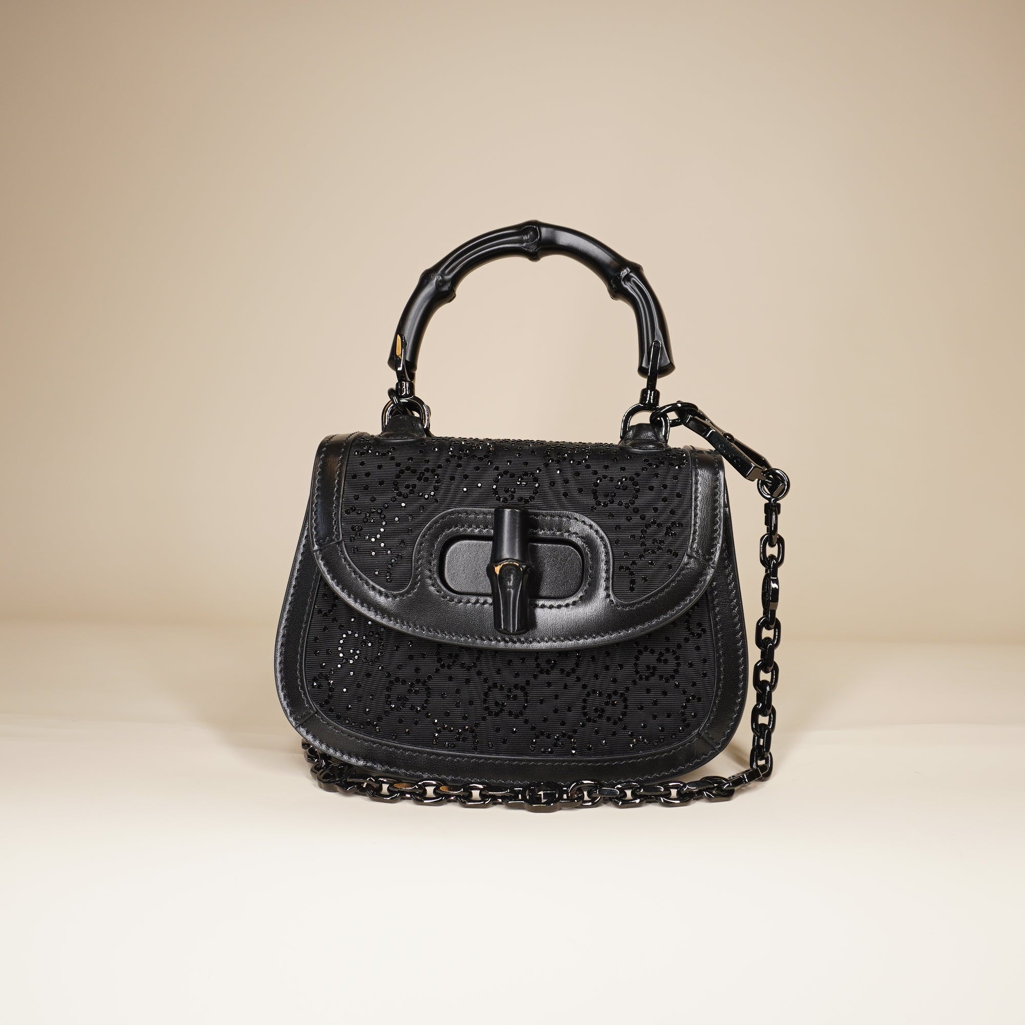 PRE-OWNED GG Bamboo 1947 Crystal Mini Shoulder Bag