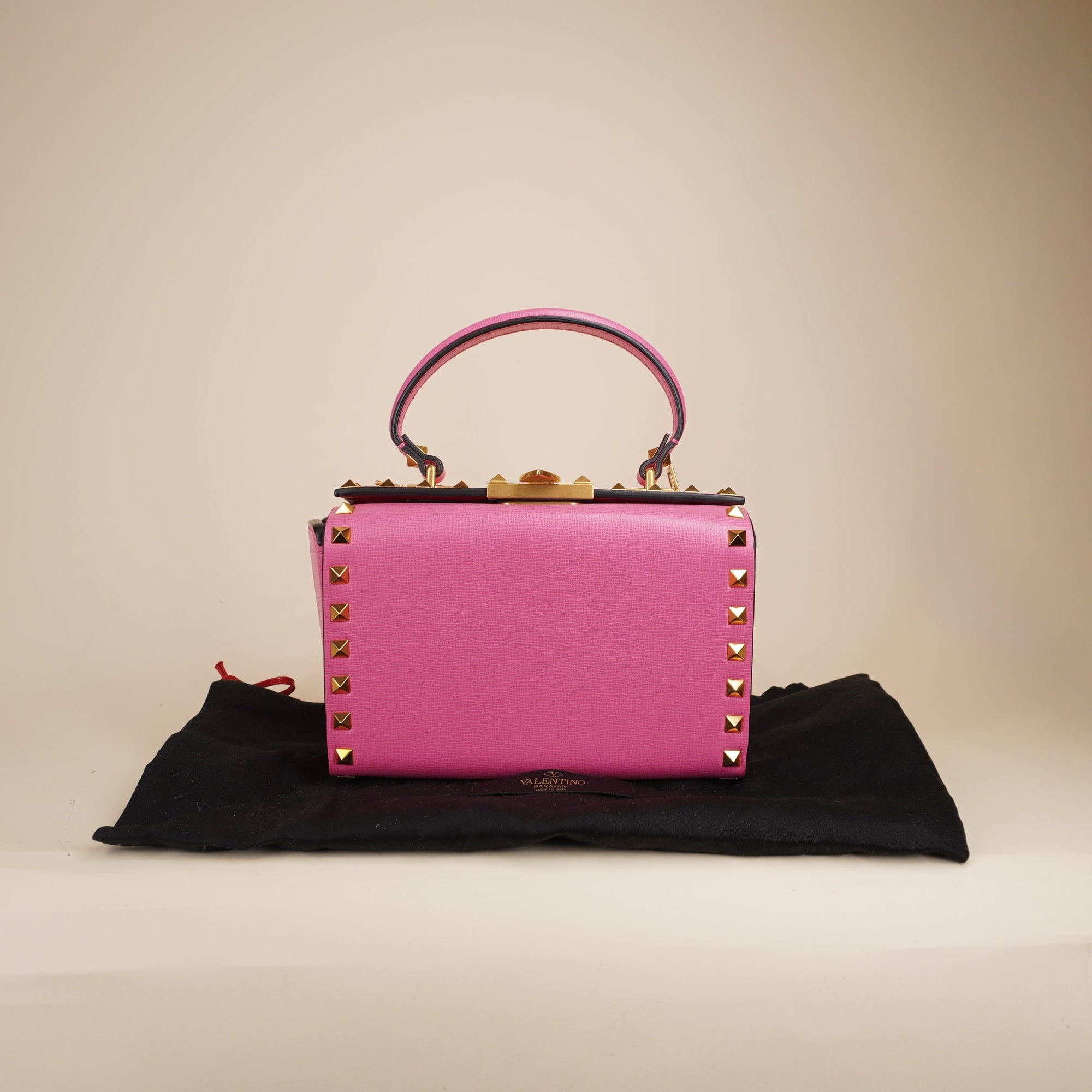 PRE-OWNED Rockstud Alcove Box Handle Pink Crossbody Bag