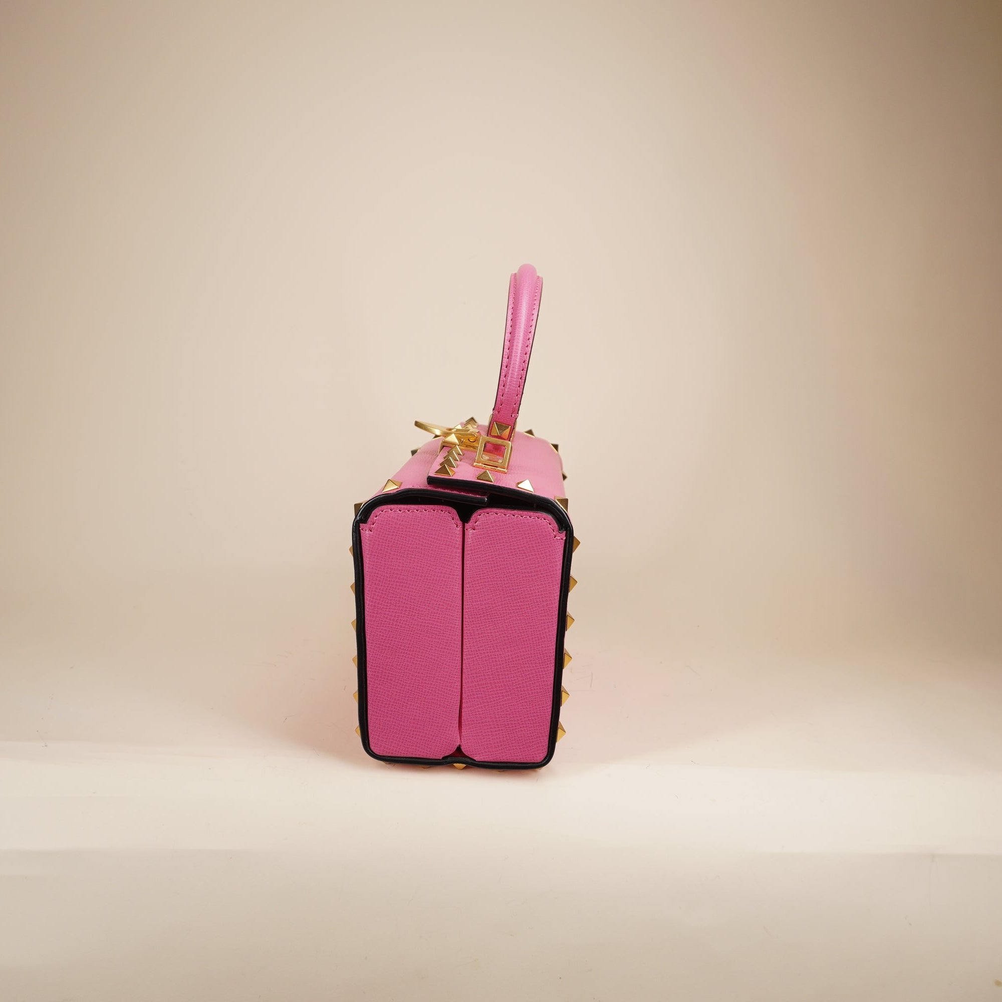 PRE-OWNED Rockstud Alcove Box Handle Pink Crossbody Bag