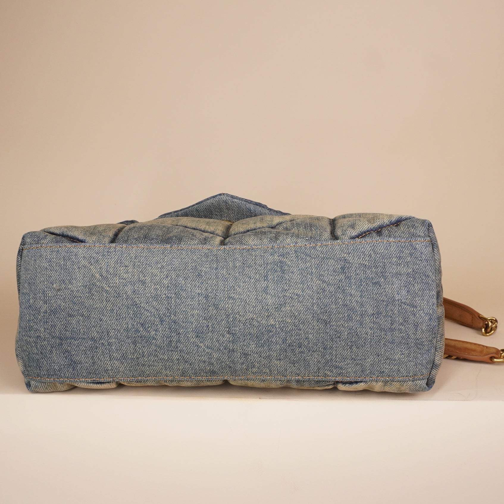 PRE-OWNED Rodeo Blue Denim Medium Loulou Puffer Bag