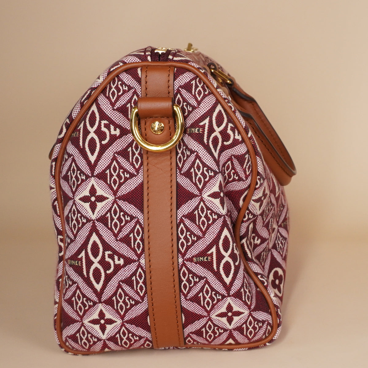 PRE-OWNED LV Jacquard Since 1854 Speedy Bandouliere 25 Bordeaux