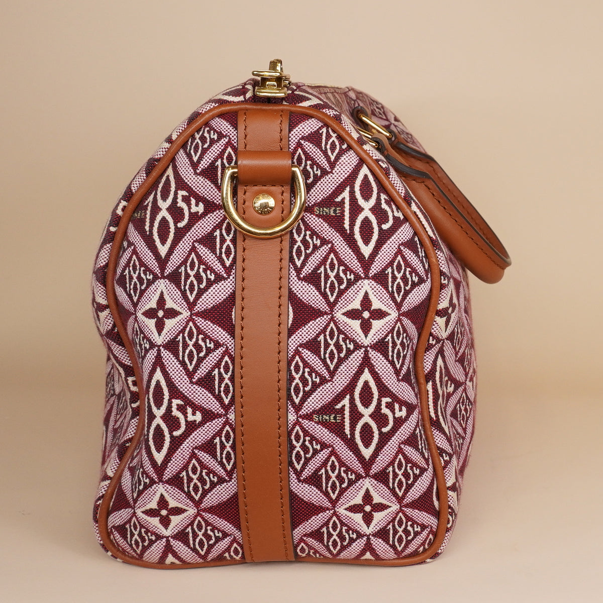 PRE-OWNED LV Jacquard Since 1854 Speedy Bandouliere 25 Bordeaux