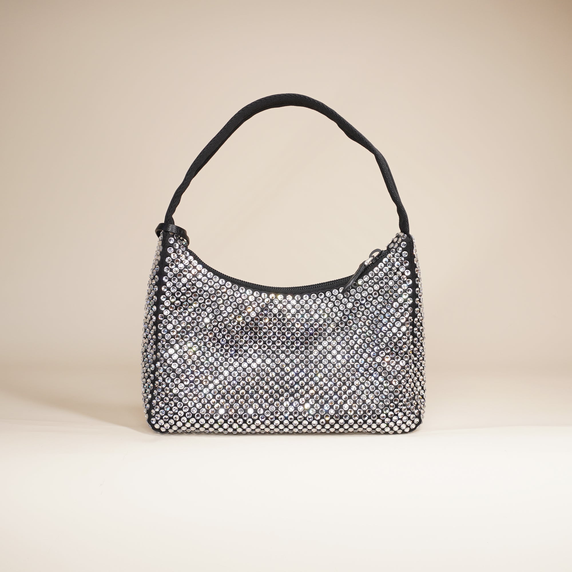 PRE-OWNED  Black Crystals Satin Re-Edition 2005 Mini Bag