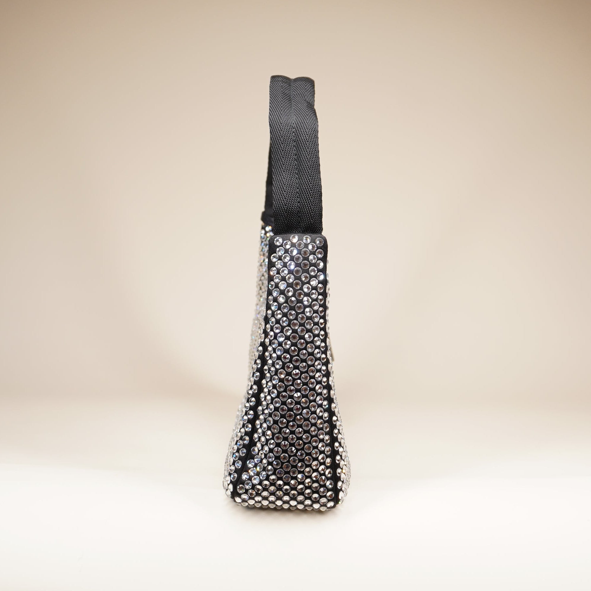 PRE-OWNED  Black Crystals Satin Re-Edition 2005 Mini Bag