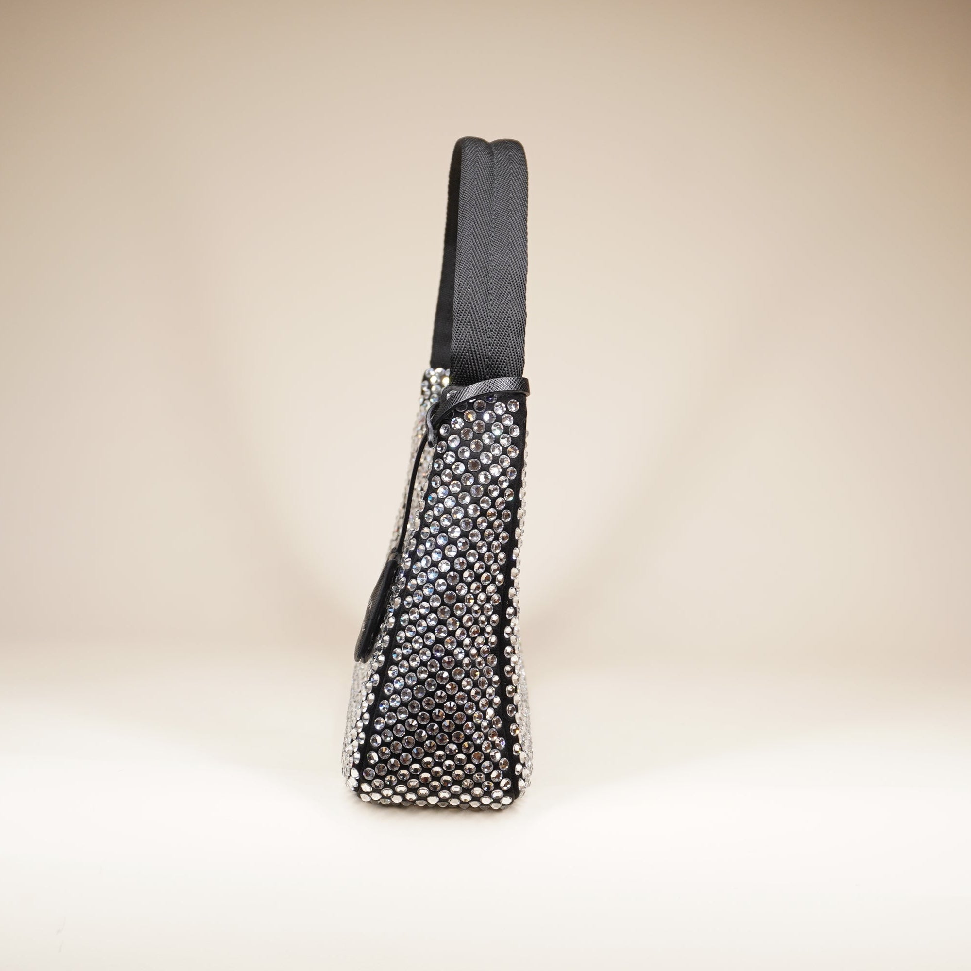 PRE-OWNED  Black Crystals Satin Re-Edition 2005 Mini Bag