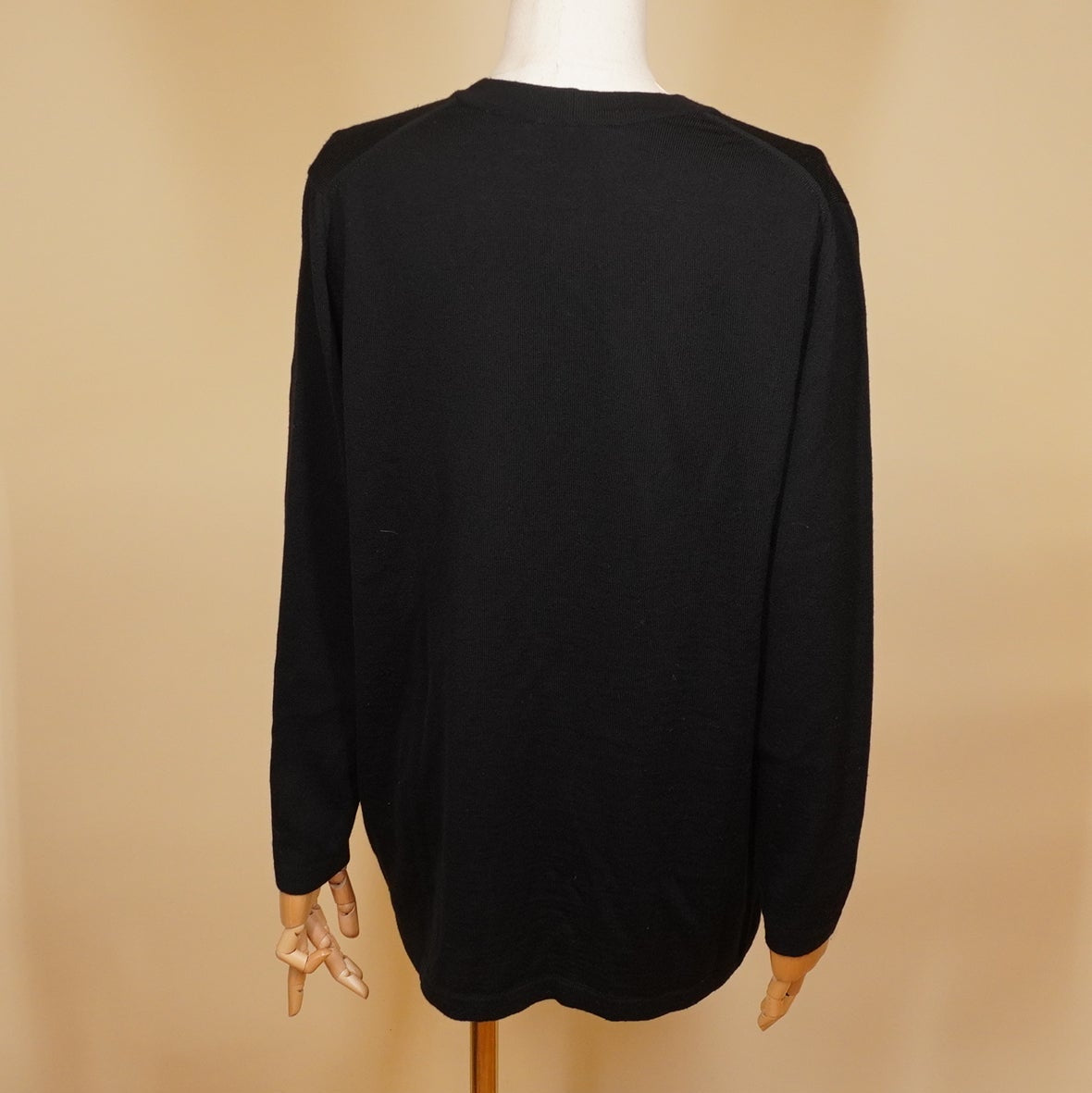 PRE-OWNED Vgold Wool Cardigan Black M
