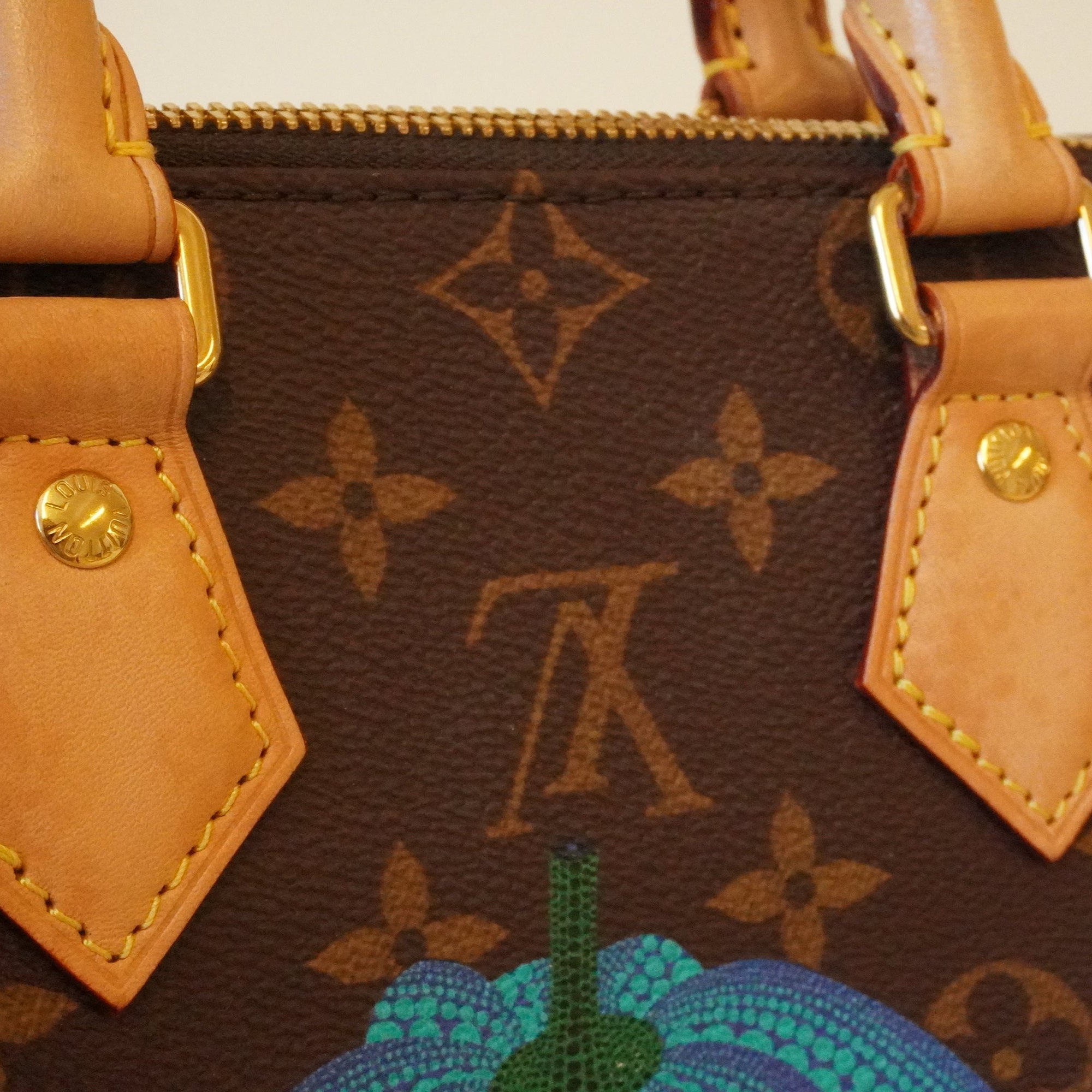 PRE-OWNED LV x YK Monogram Pumpkins Speedy Bandouliere 20 Crossbody Bag