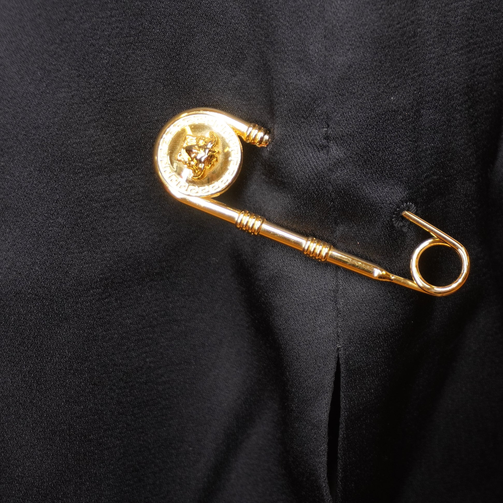 PRE-OWNED Safety Pin mini dress in black XS