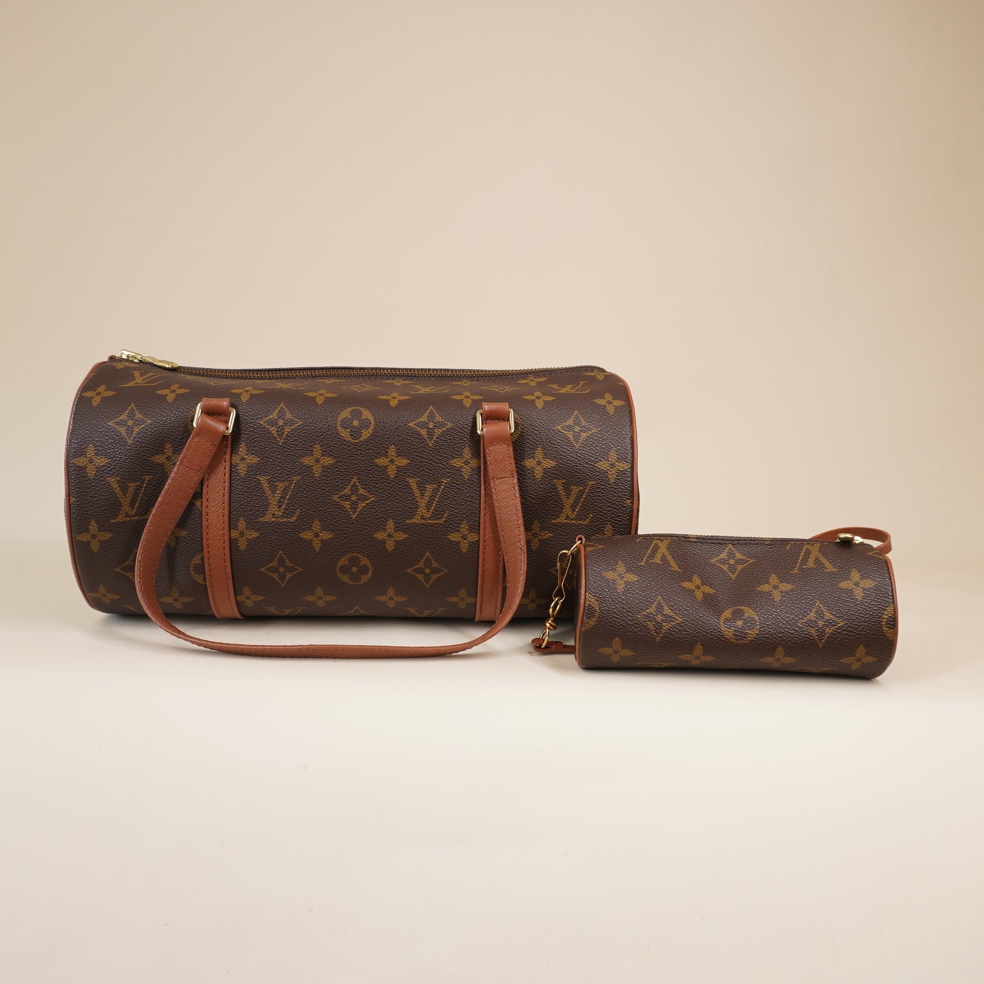 PRE-OWNED LV Monogram Papillon NM Shoulder Bag