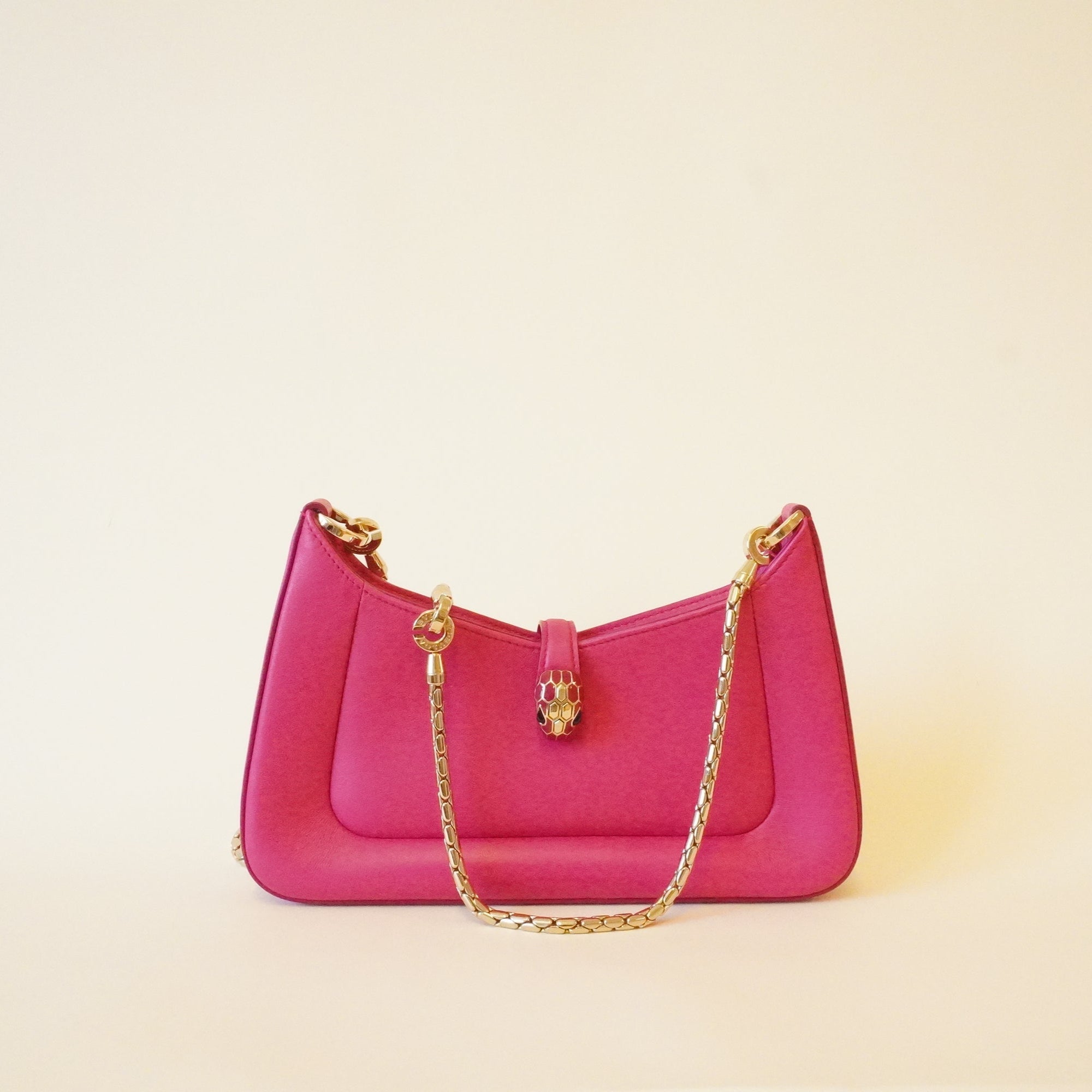 PRE-OWNED Pink Serpenti Baia Shoulder Bag with Chain