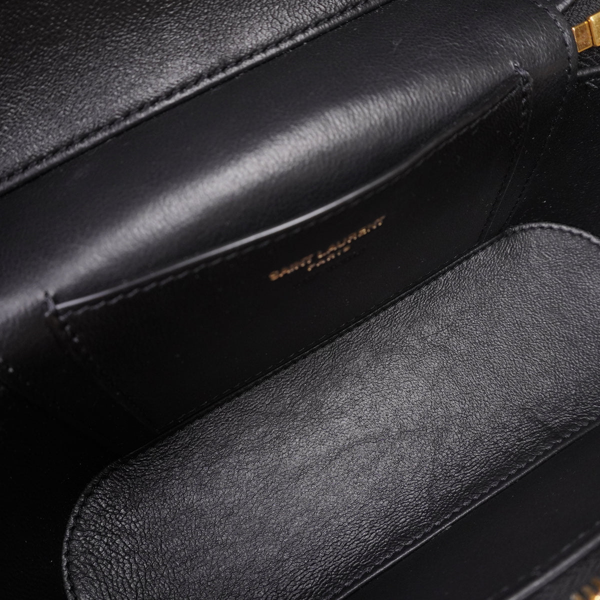 PRE-OWNED Lambskin Quilted Mini Gaby Vanity Case Black