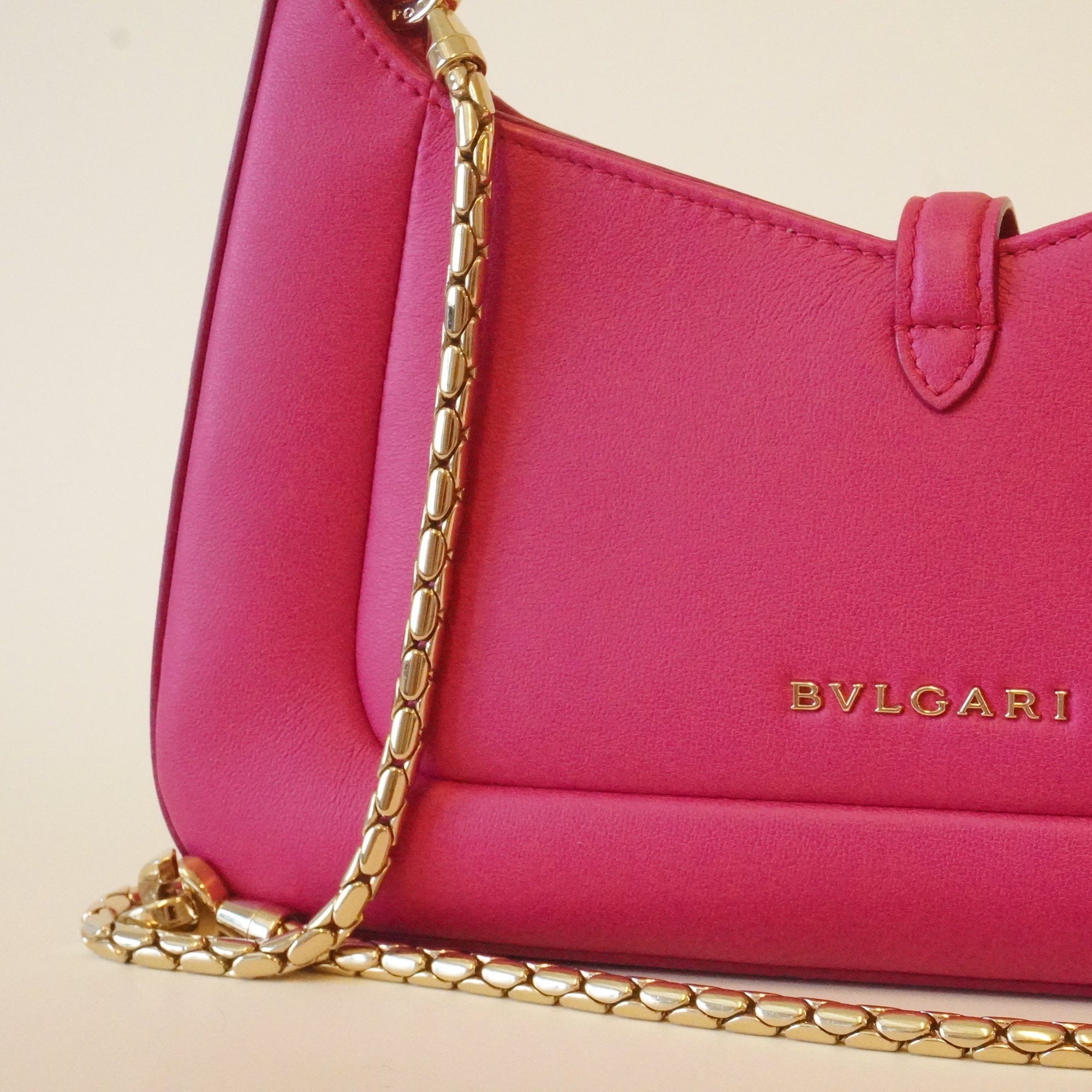 PRE-OWNED Pink Serpenti Baia Shoulder Bag with Chain