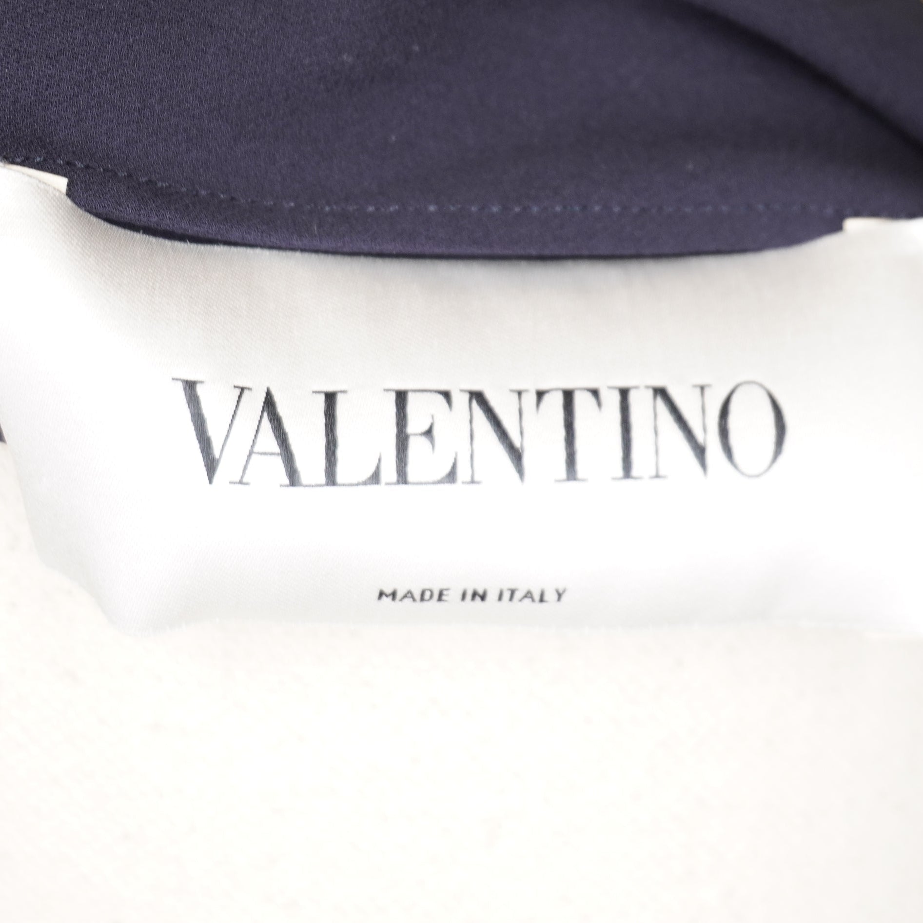 PRE-OWNED  Ruffle Silk Crepe Short Dress Navy S