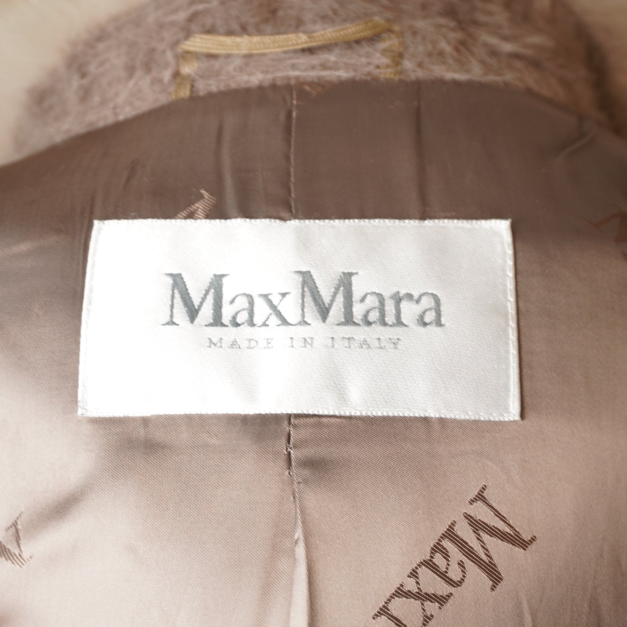 PRE-OWNED MAX MARA Long Sleeve Fur Long Winter Alpaca mixed Fur ML