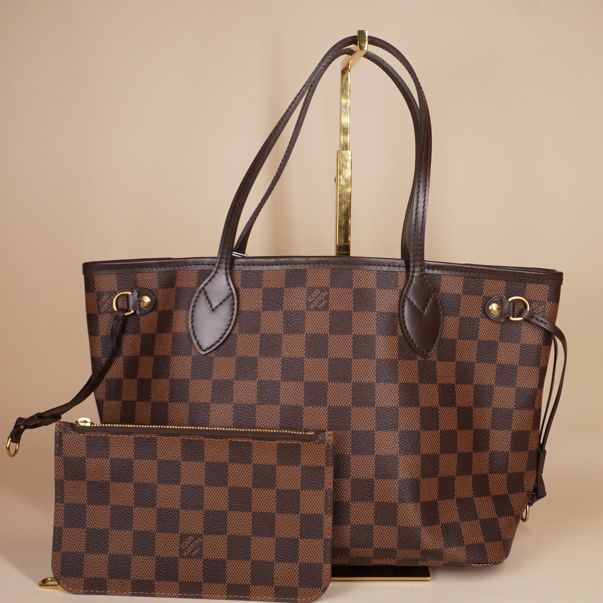 PRE-OWNED LV Damier Canvas Neverfull PM Bag