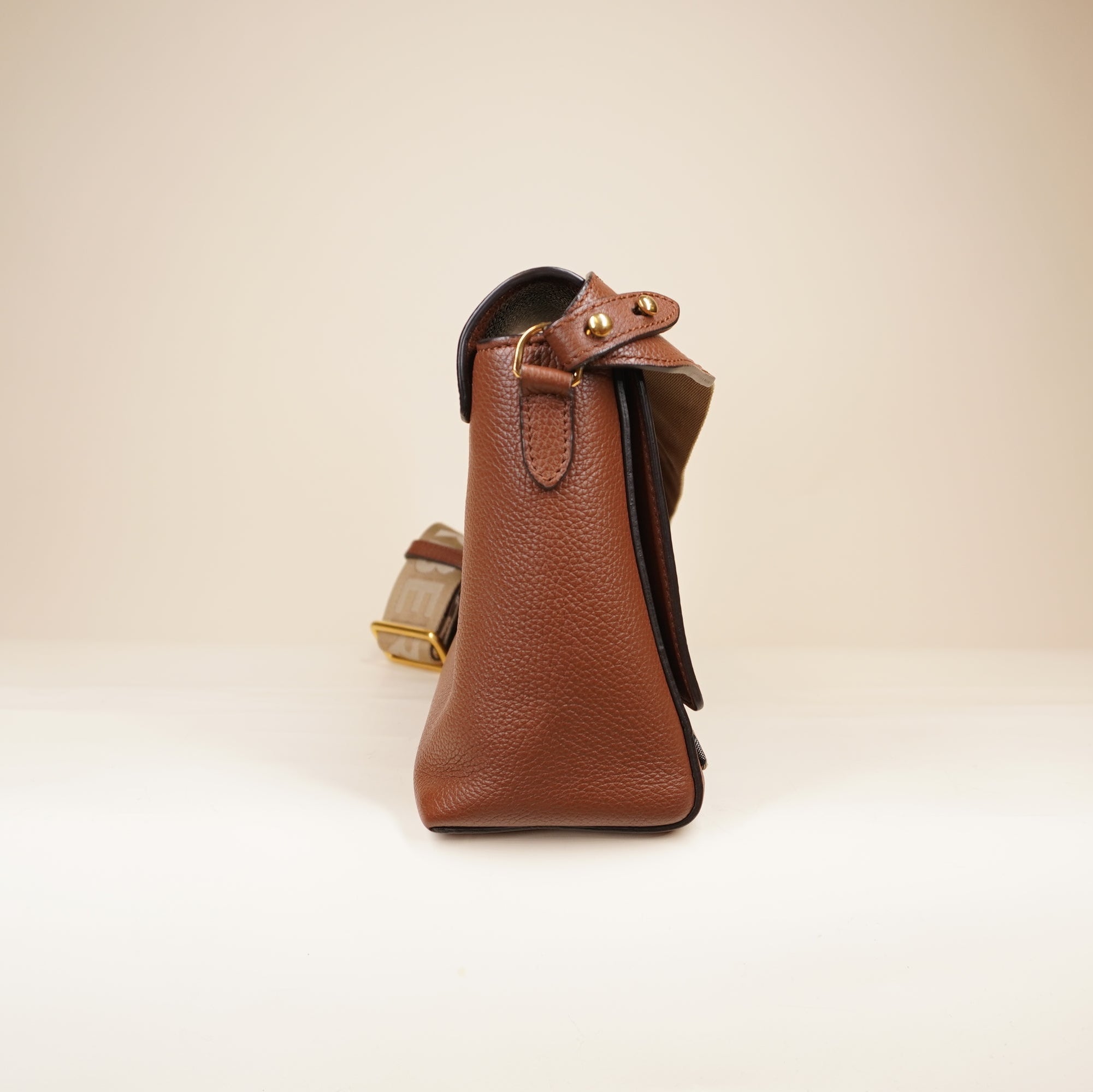 PRE-OWNED Calfskin Vintage Check Note Crossbody Bag