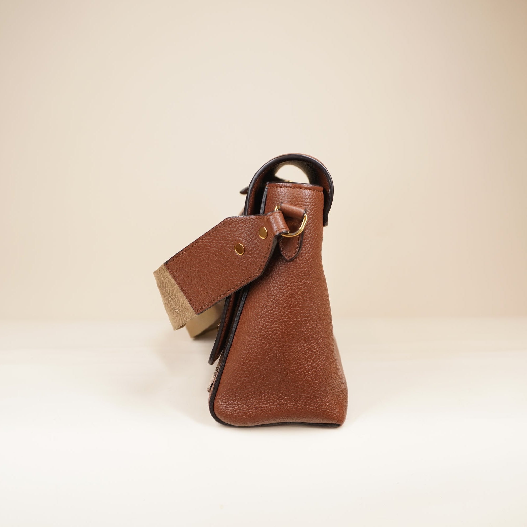 PRE-OWNED Calfskin Vintage Check Note Crossbody Bag