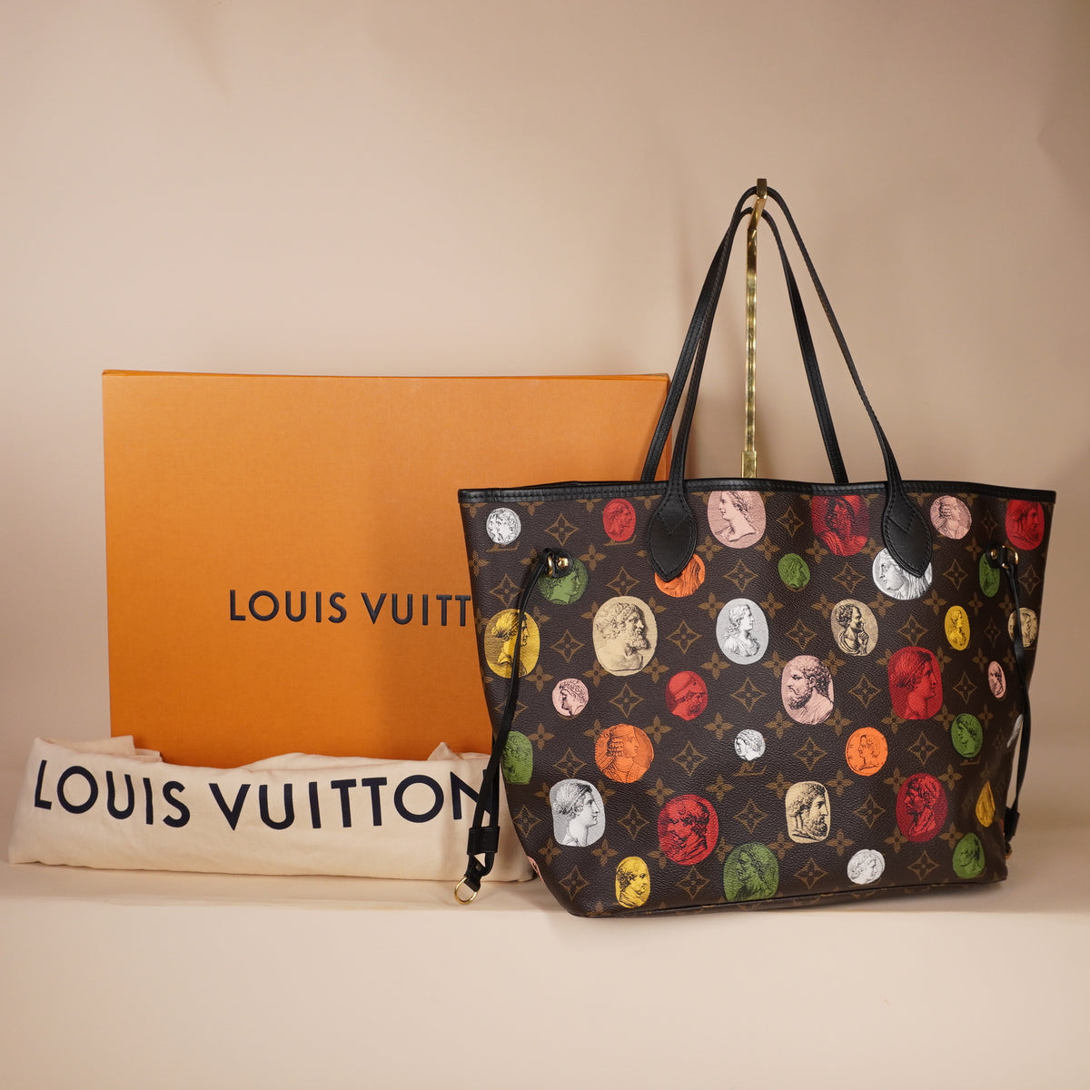 PRE-OWNED LV X FORNASETTI Monogram Cameo Neverfull MM