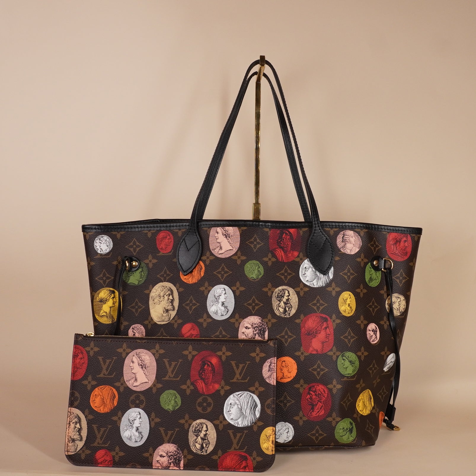 PRE-OWNED LV X FORNASETTI Monogram Cameo Neverfull MM