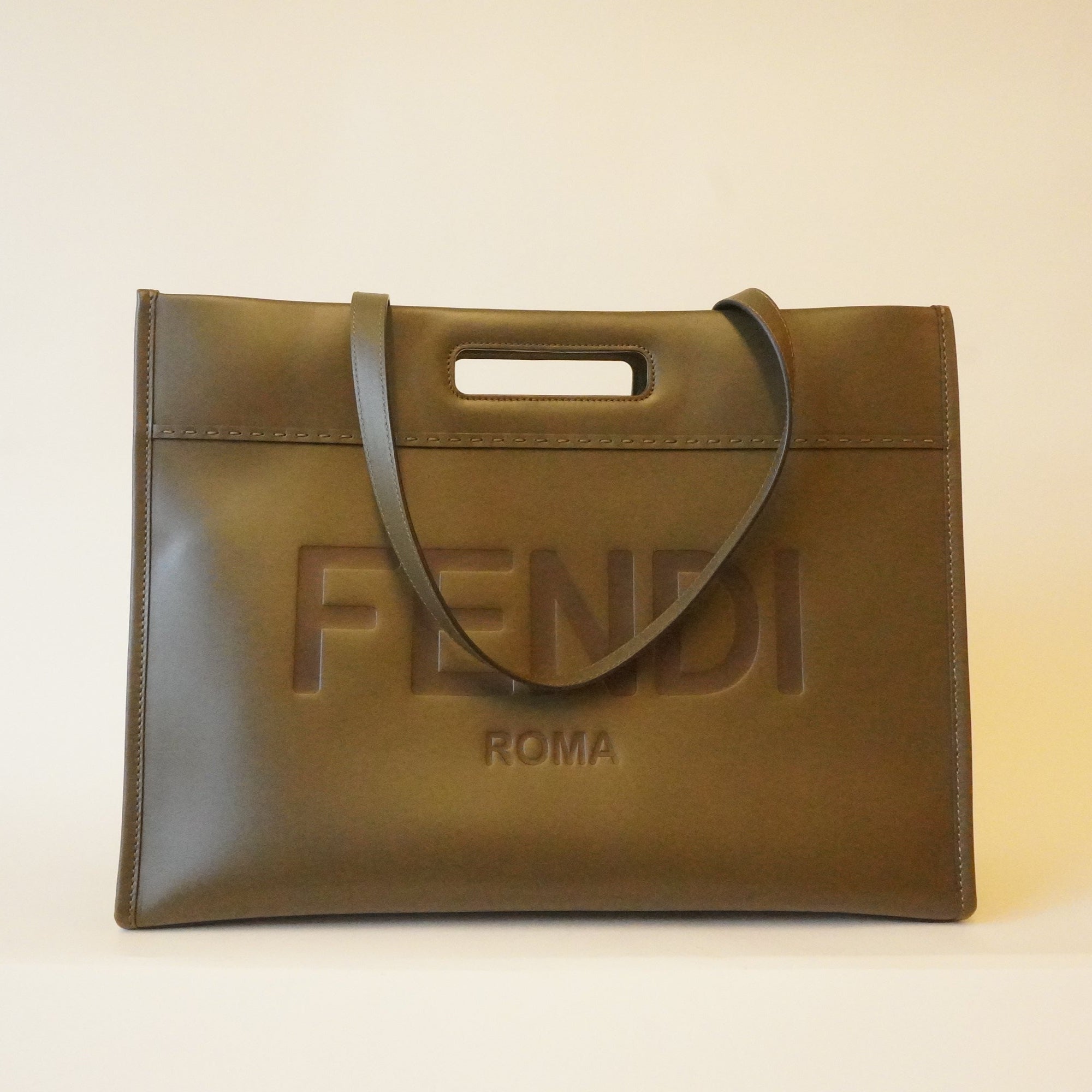 PRE-OWNED Brown Leather Sunset Large Tote Bag