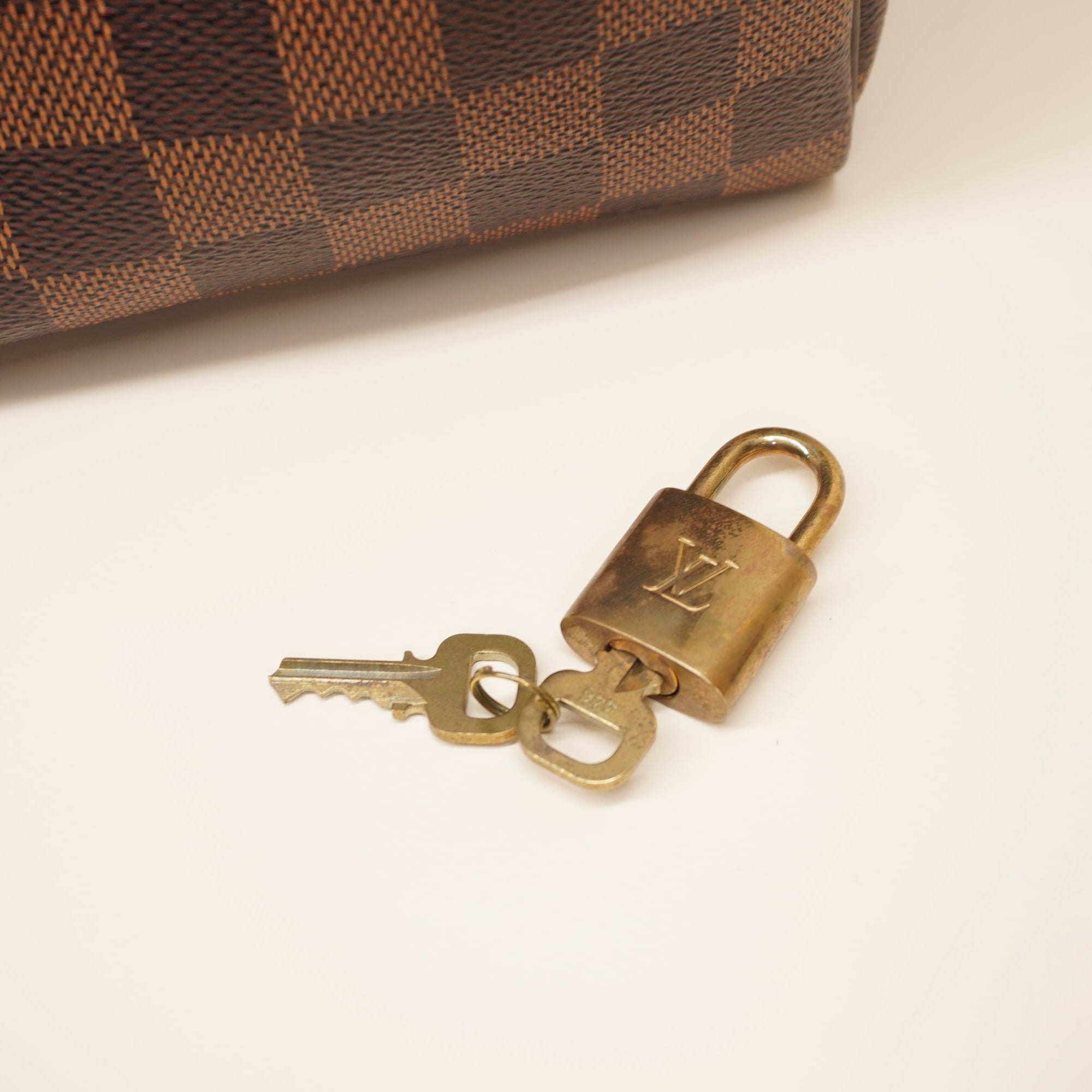 LV Damier Ebene Canvas Speedy 25 Top Handle Bag 