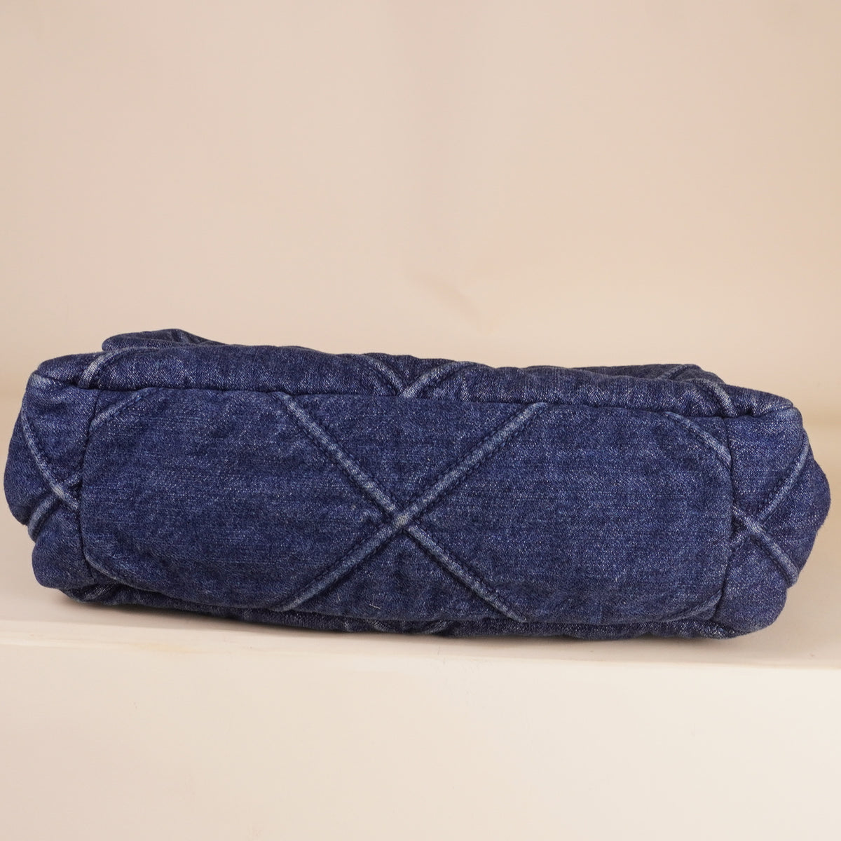 PRE-OWNED CC Denim Quilted Medium CC 19 Flap