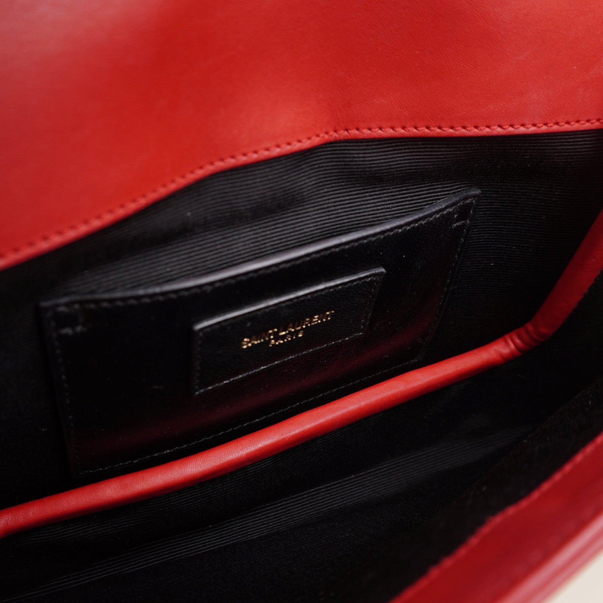YSL Envelope Clutch Red Smooth Leather 