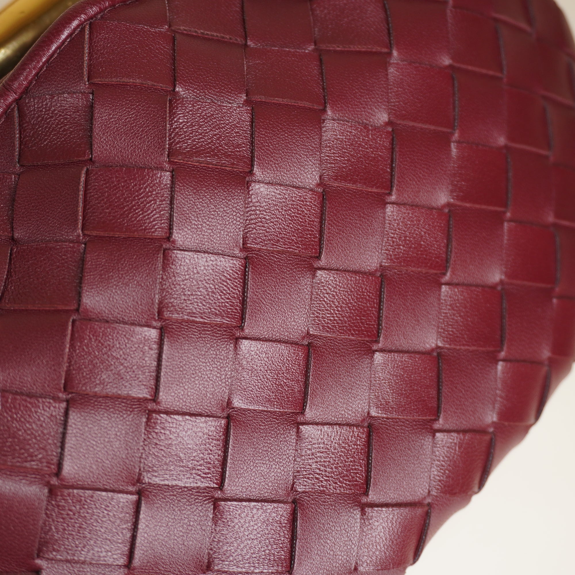 PRE-OWNED Nappa Intrecciato Mini Sardine Shoulder Bag Burgundy